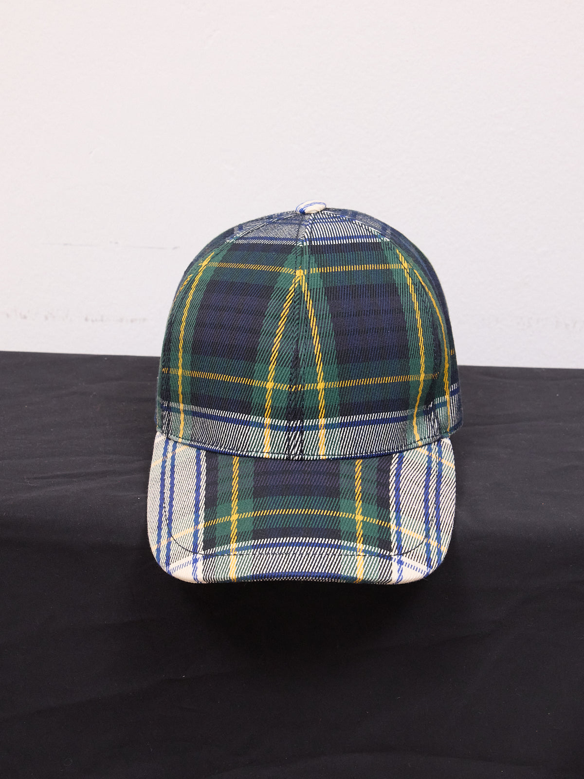 Burberry Check Print Six-Panel Cap in Green