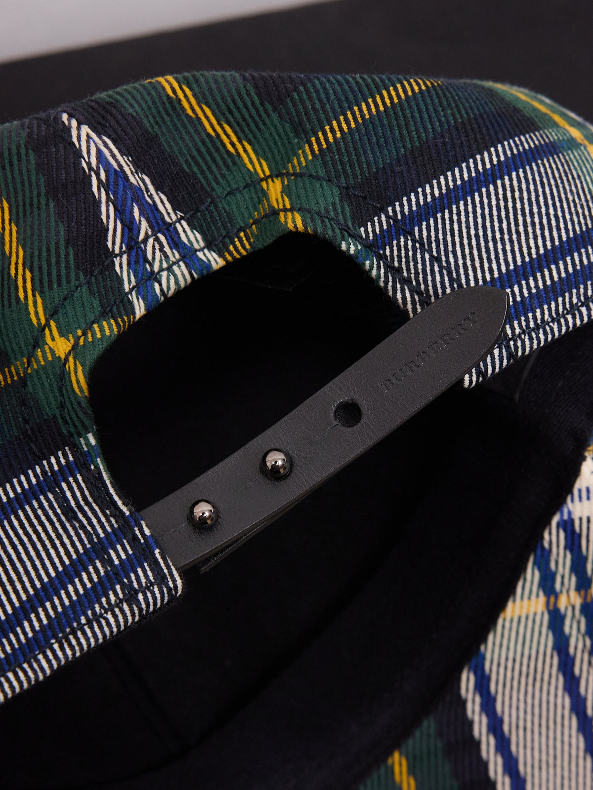 Burberry Check Print Six-Panel Cap in Green