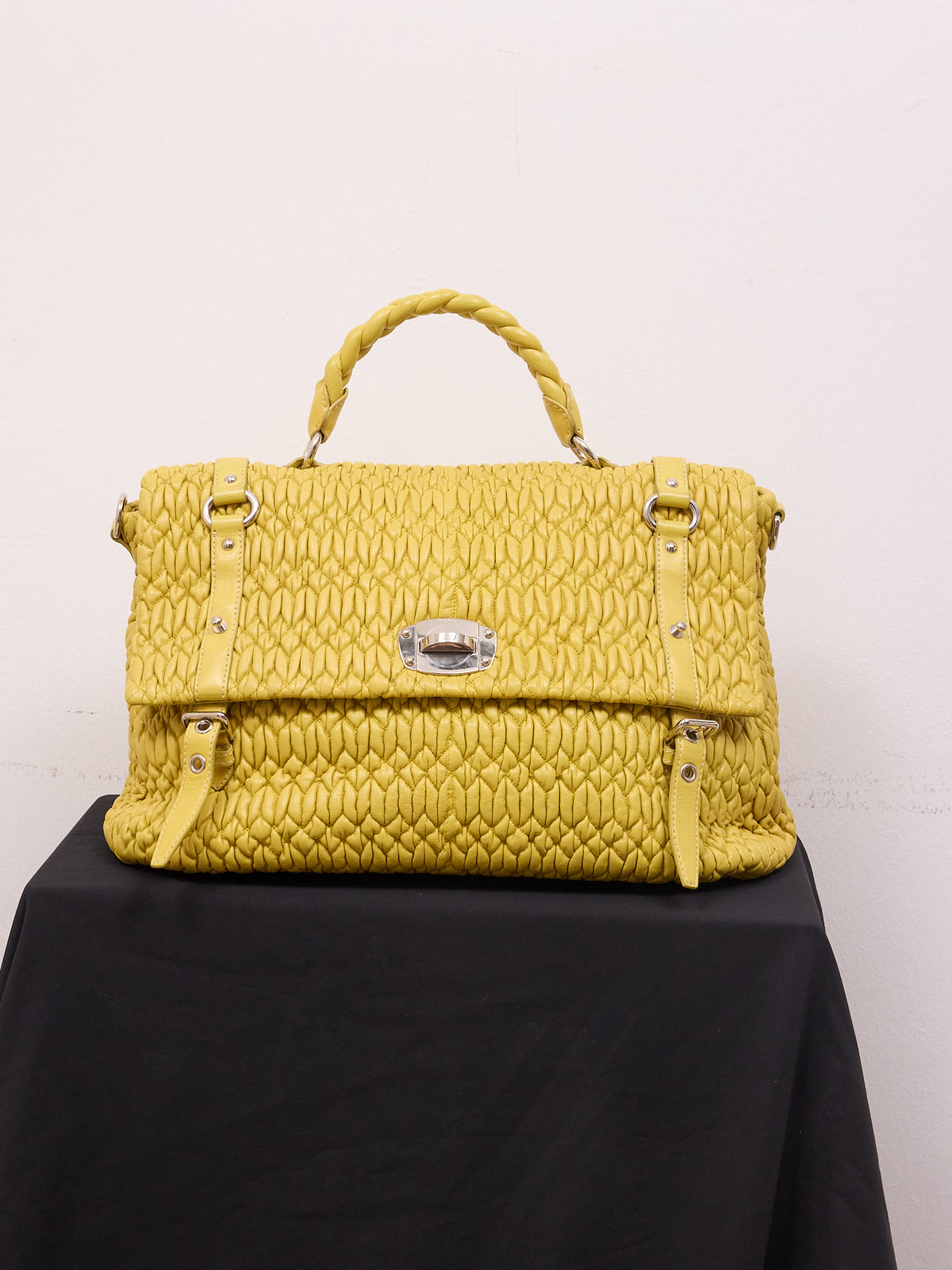 Miu Miu Matelassé Messenger Bag in Yellow