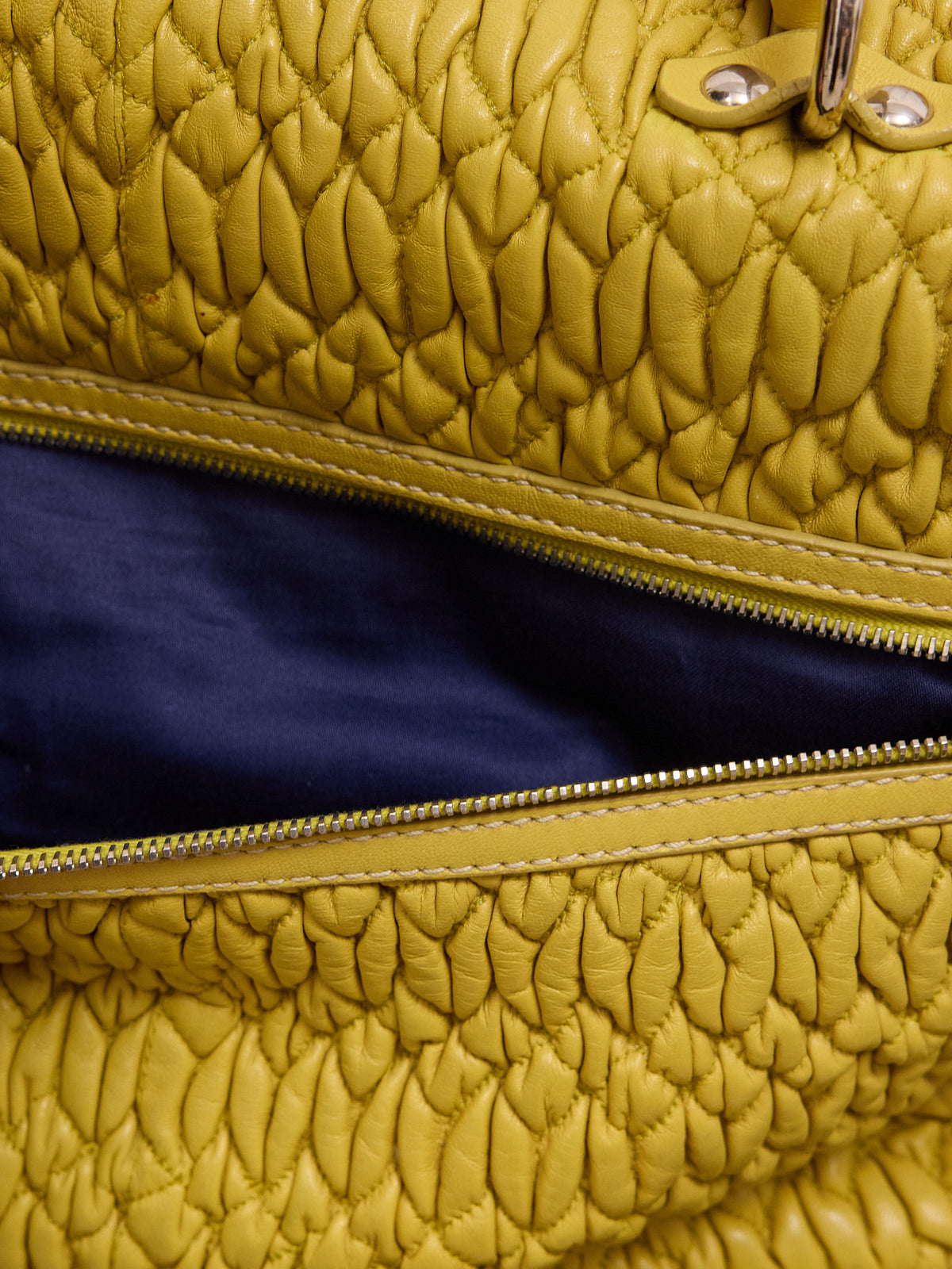 Miu Miu Matelassé Messenger Bag in Yellow
