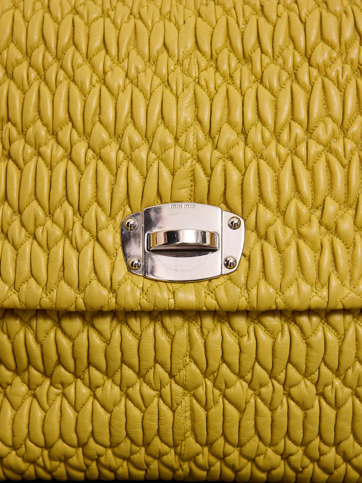 Miu Miu Matelassé Messenger Bag in Yellow