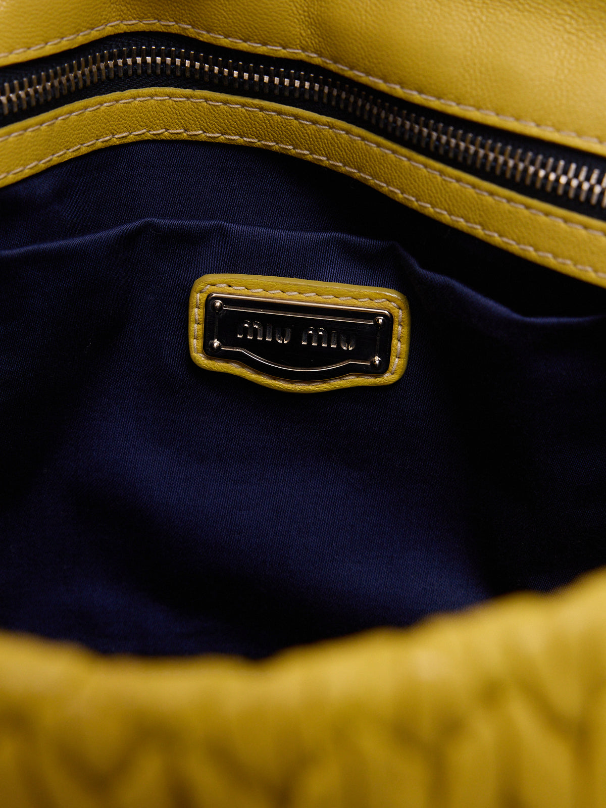 Miu Miu Matelassé Messenger Bag in Yellow