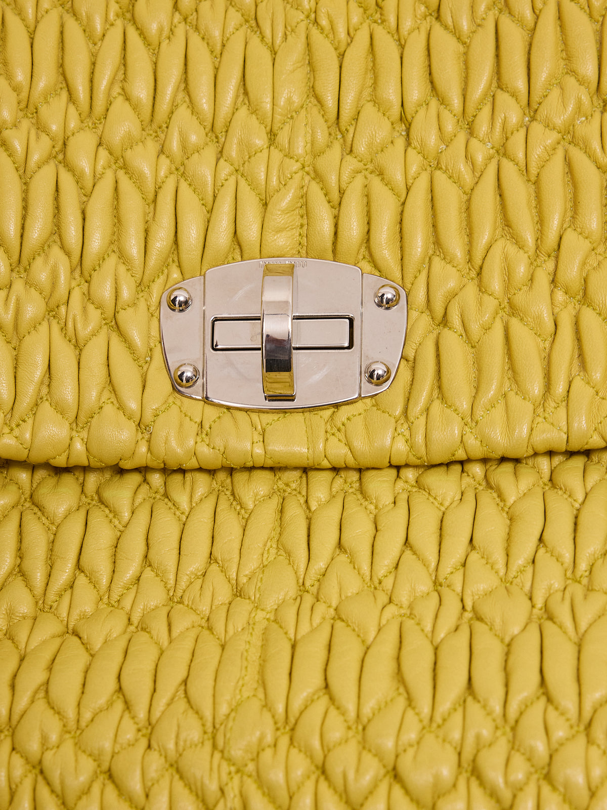 Miu Miu Matelassé Messenger Bag in Yellow