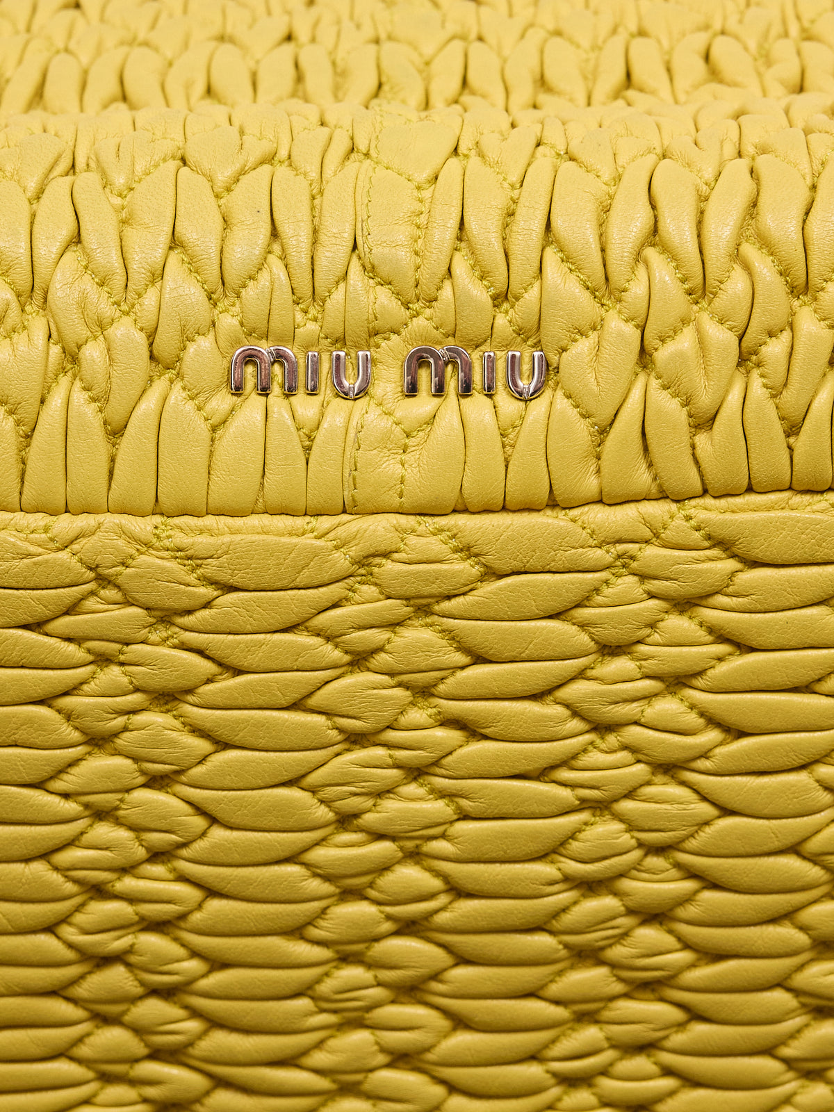 Miu Miu Matelassé Messenger Bag in Yellow