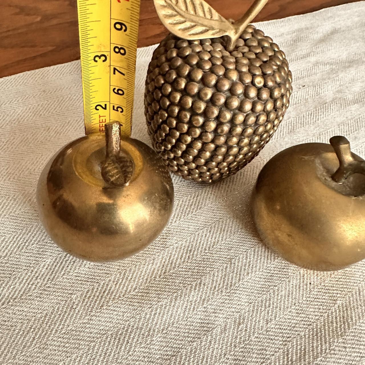 Vintage Brass Apple Décor (Set of 3)