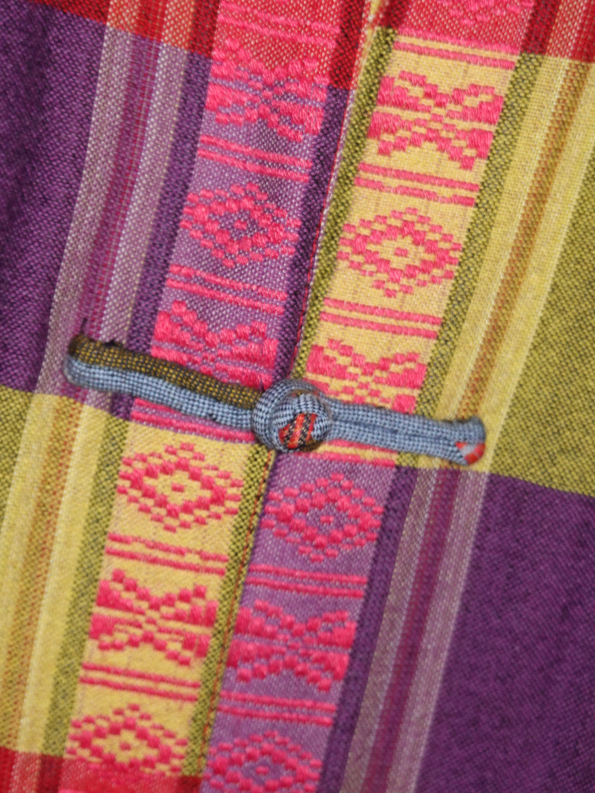 Multicolor Patchwork Mandarin Collar Shirt