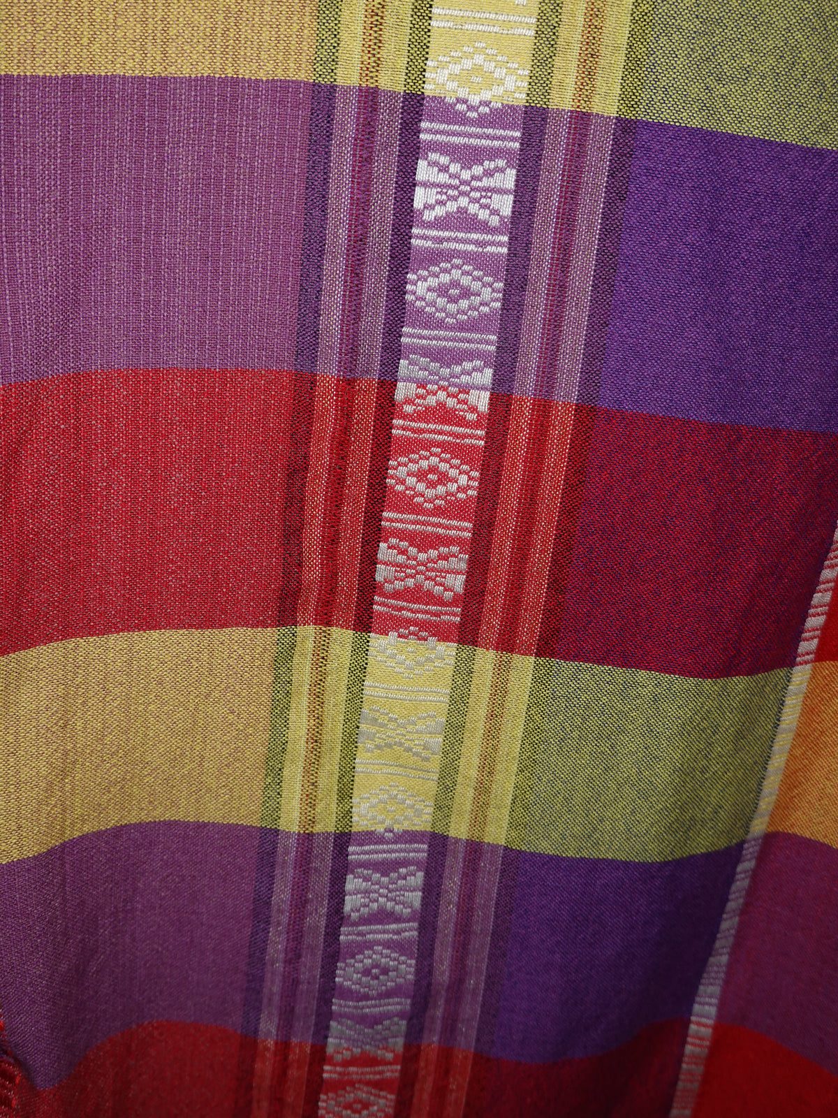 Multicolor Patchwork Mandarin Collar Shirt