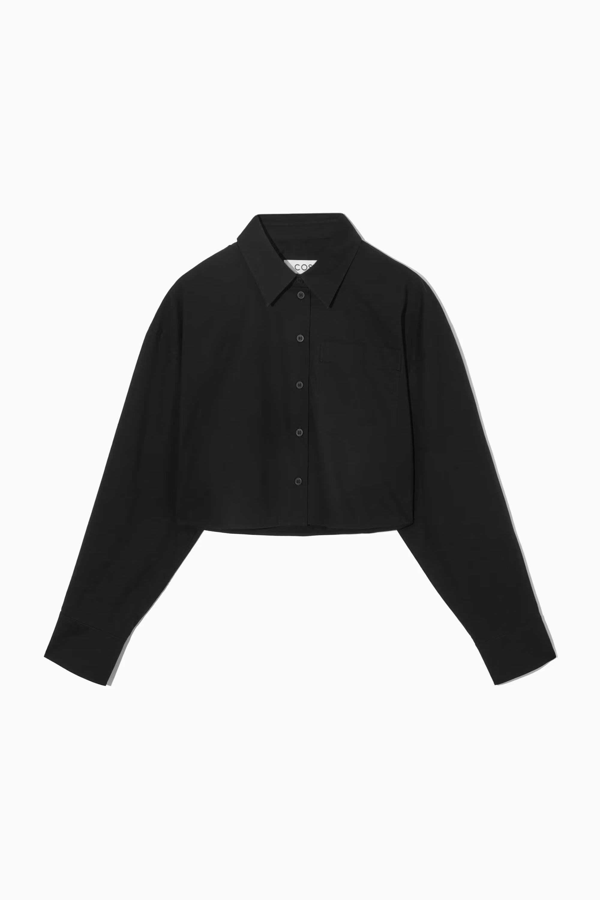 COS Cropped Poplin Shirt in Black