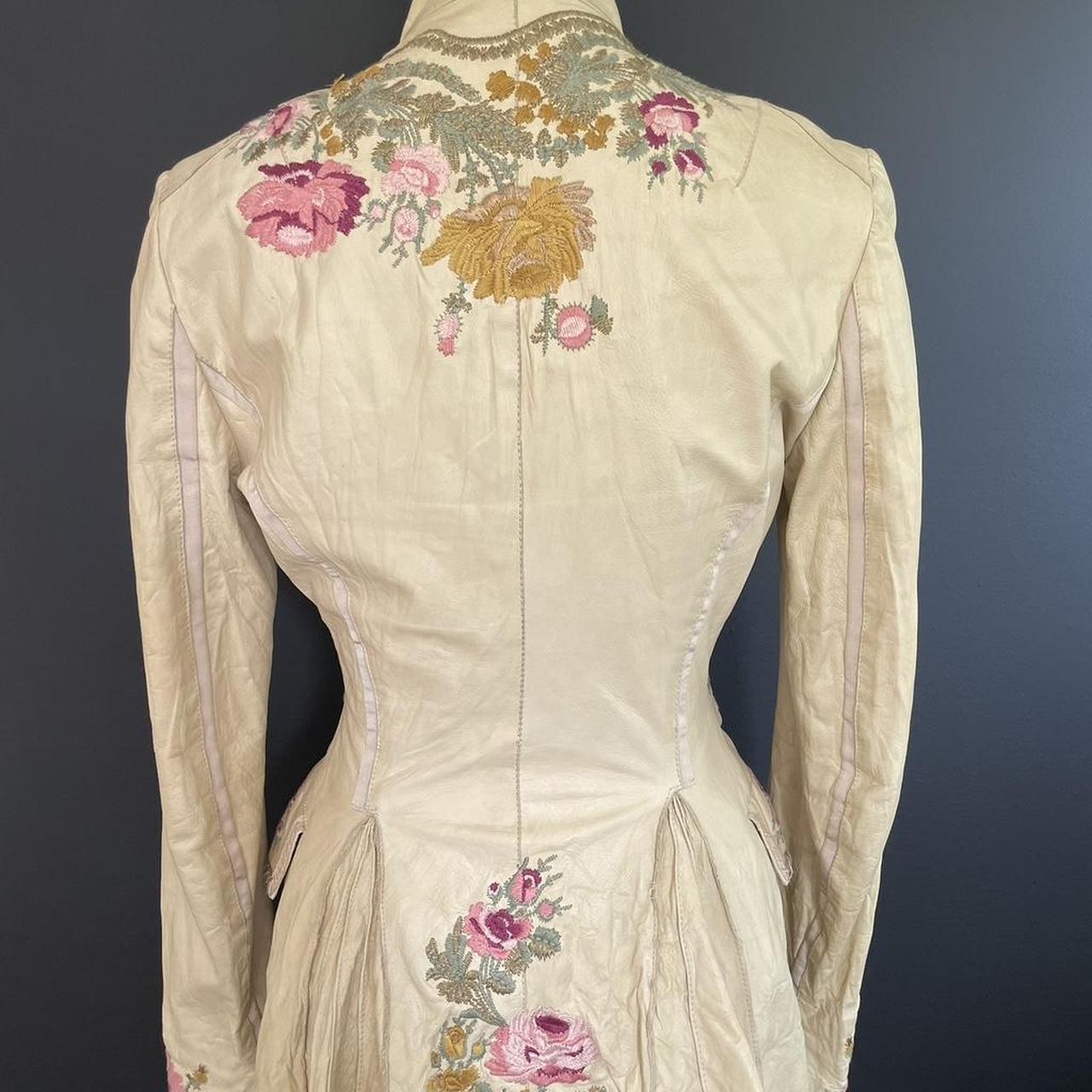 Roberto Cavalli S/S 2003 Vintage Runway Embroidered Floral Leather Jacket