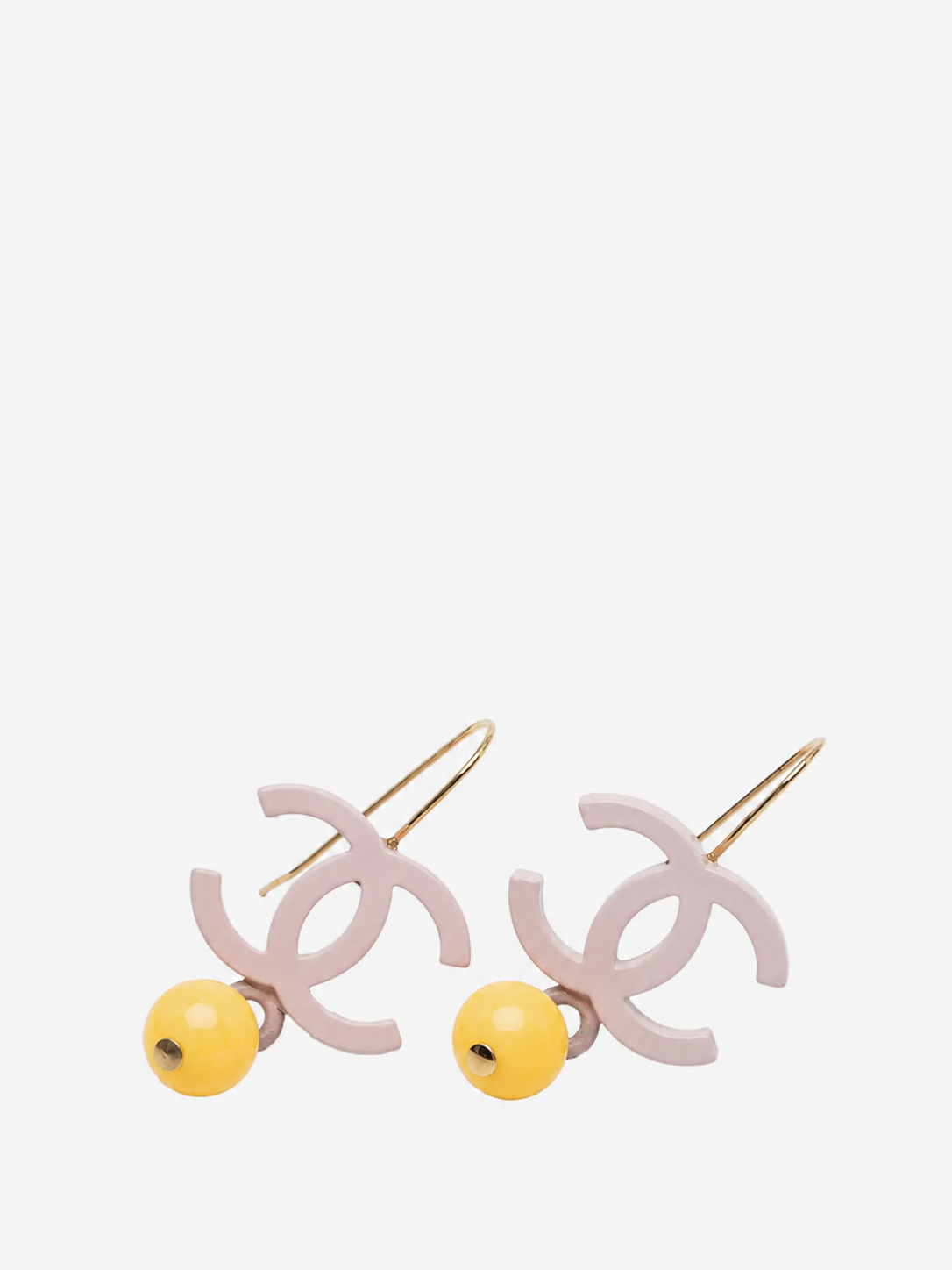 Chanel CC Drop Earrings in Pink and Yellow (S/S 2003)