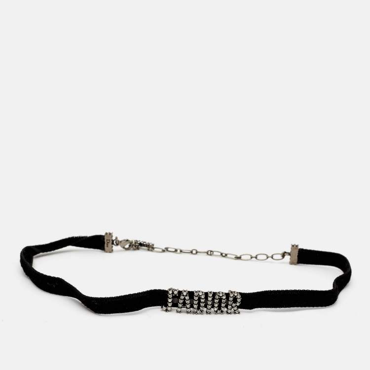 Christian Dior J'Adior Velvet Choker with Crystals