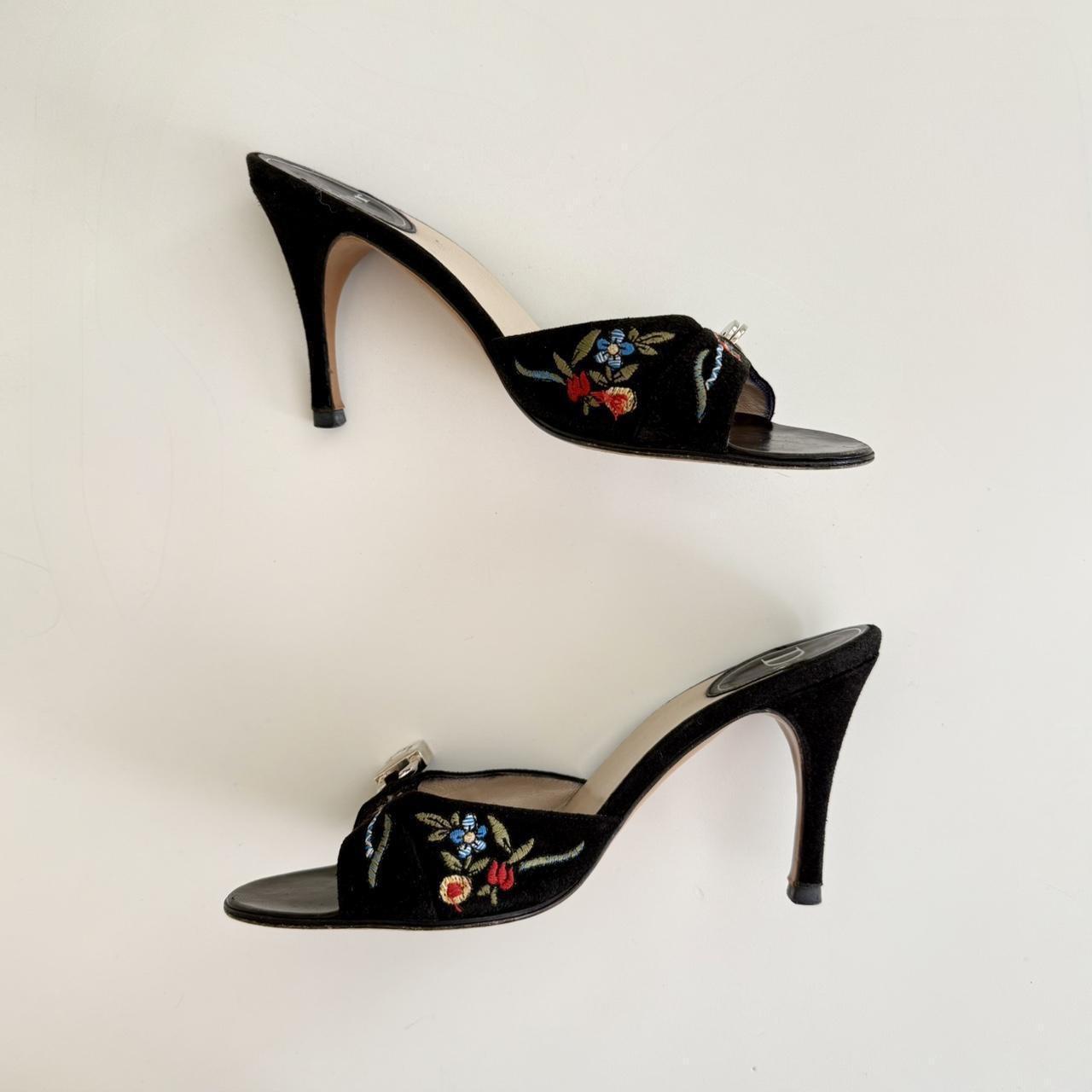Christian Dior by John Galliano Embroidery with Locket Slip On Heel