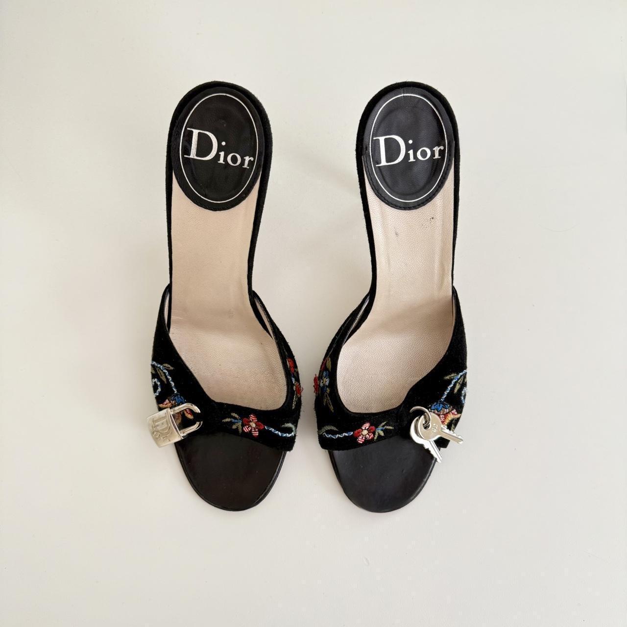 Christian Dior by John Galliano Embroidery with Locket Slip On Heel