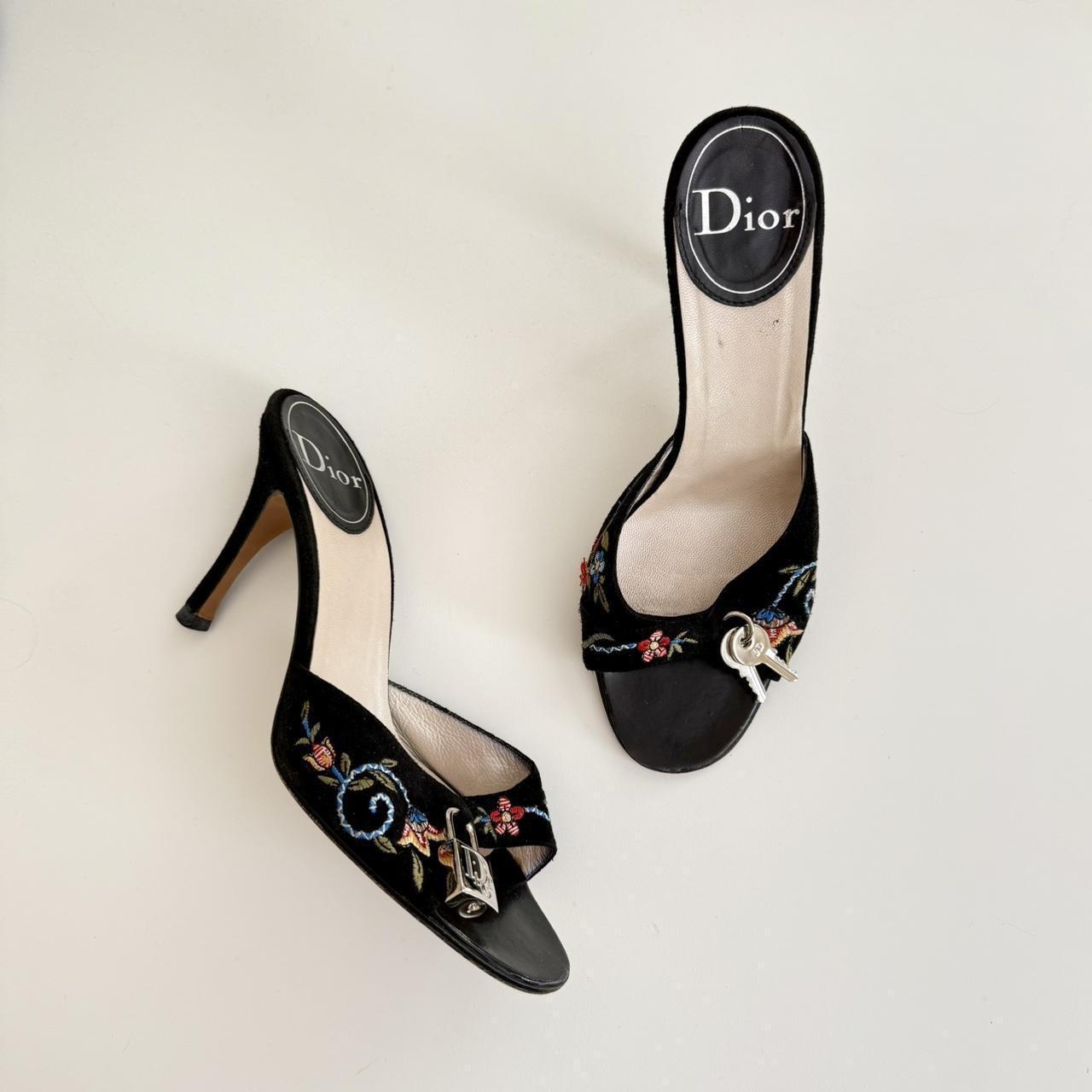 Christian Dior by John Galliano Embroidery with Locket Slip On Heel