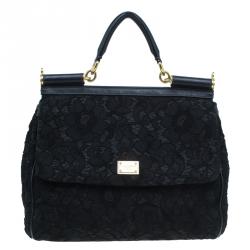 Dolce & Gabbana Miss Sicily Black Lace Bag