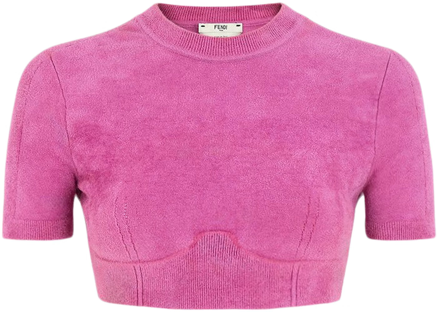 Fendi x Skims Purple Velvet Knit Crop Top