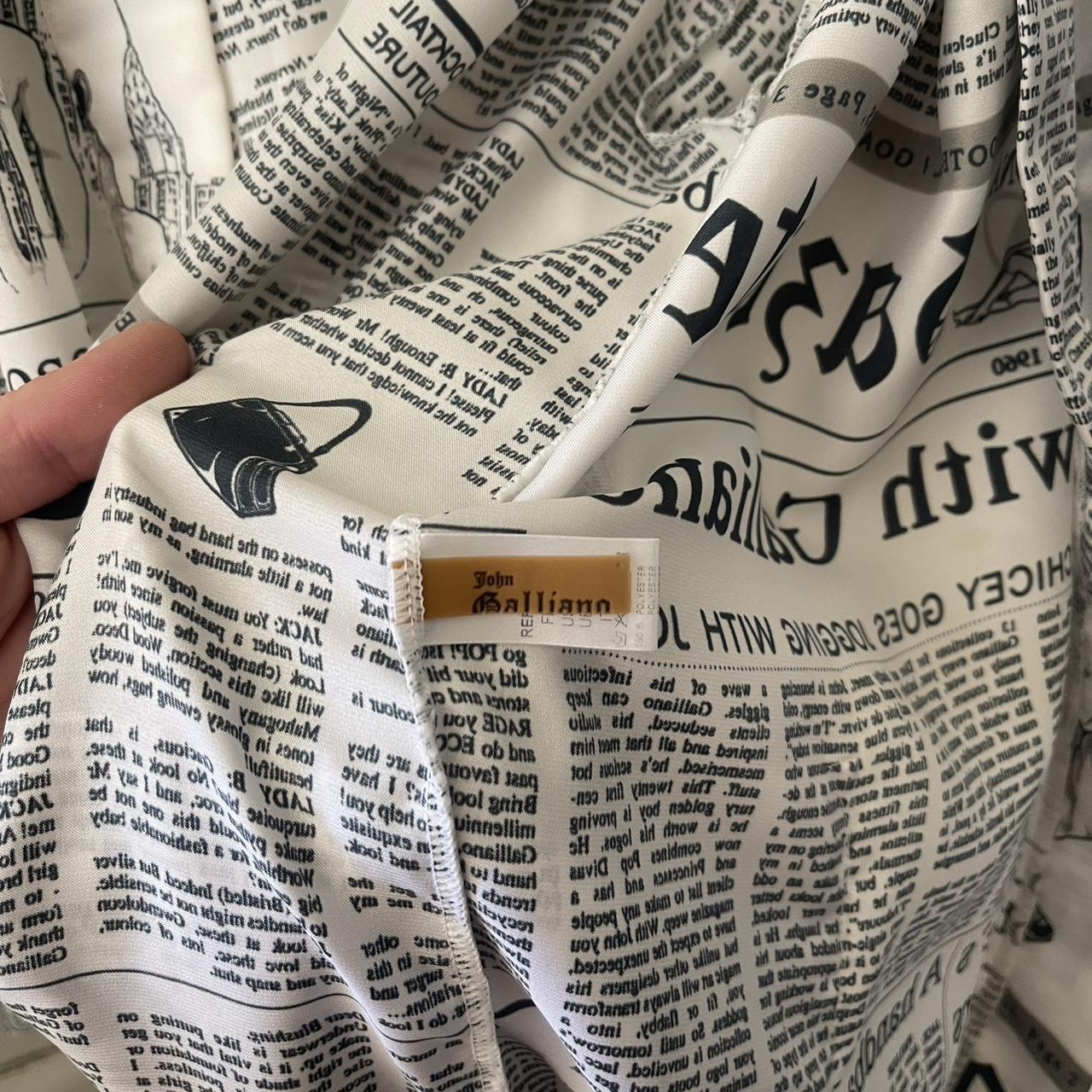 John Galliano News Paper Print Robe Mini Dress