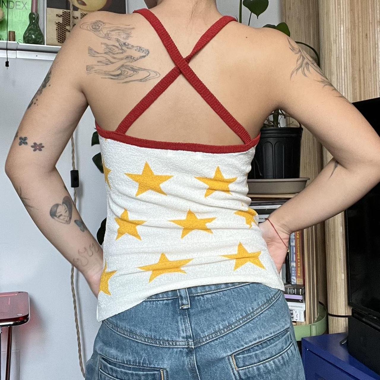 Hysteric Glamour Star Yellow Cross Back Tank