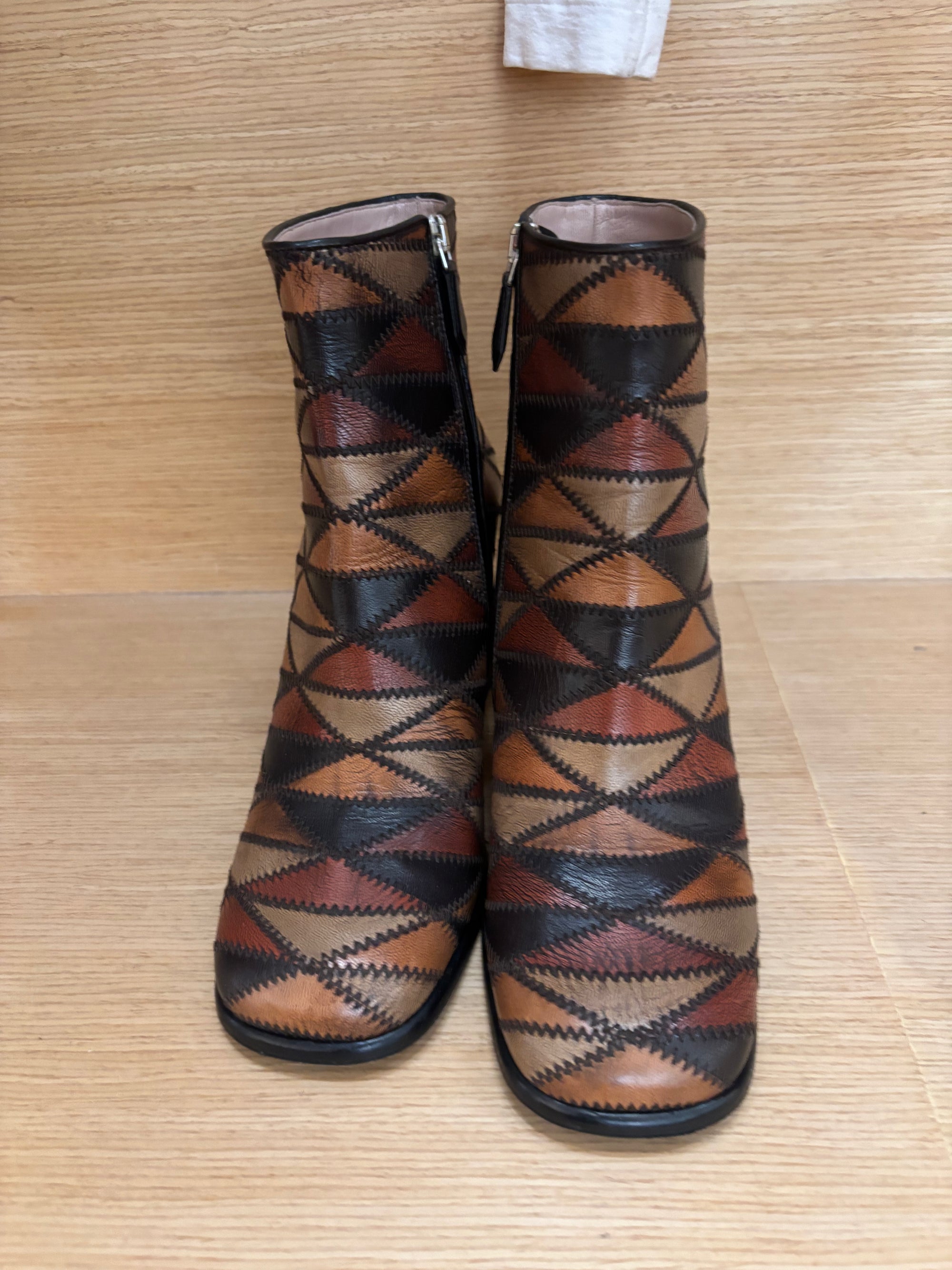 MIU MIU PATCHWORK LEATHER BOOT