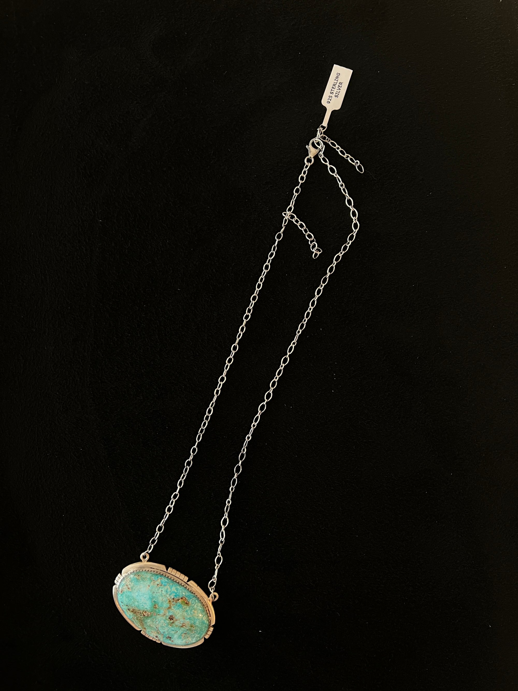 Oval Turquoise Pendant Necklace
