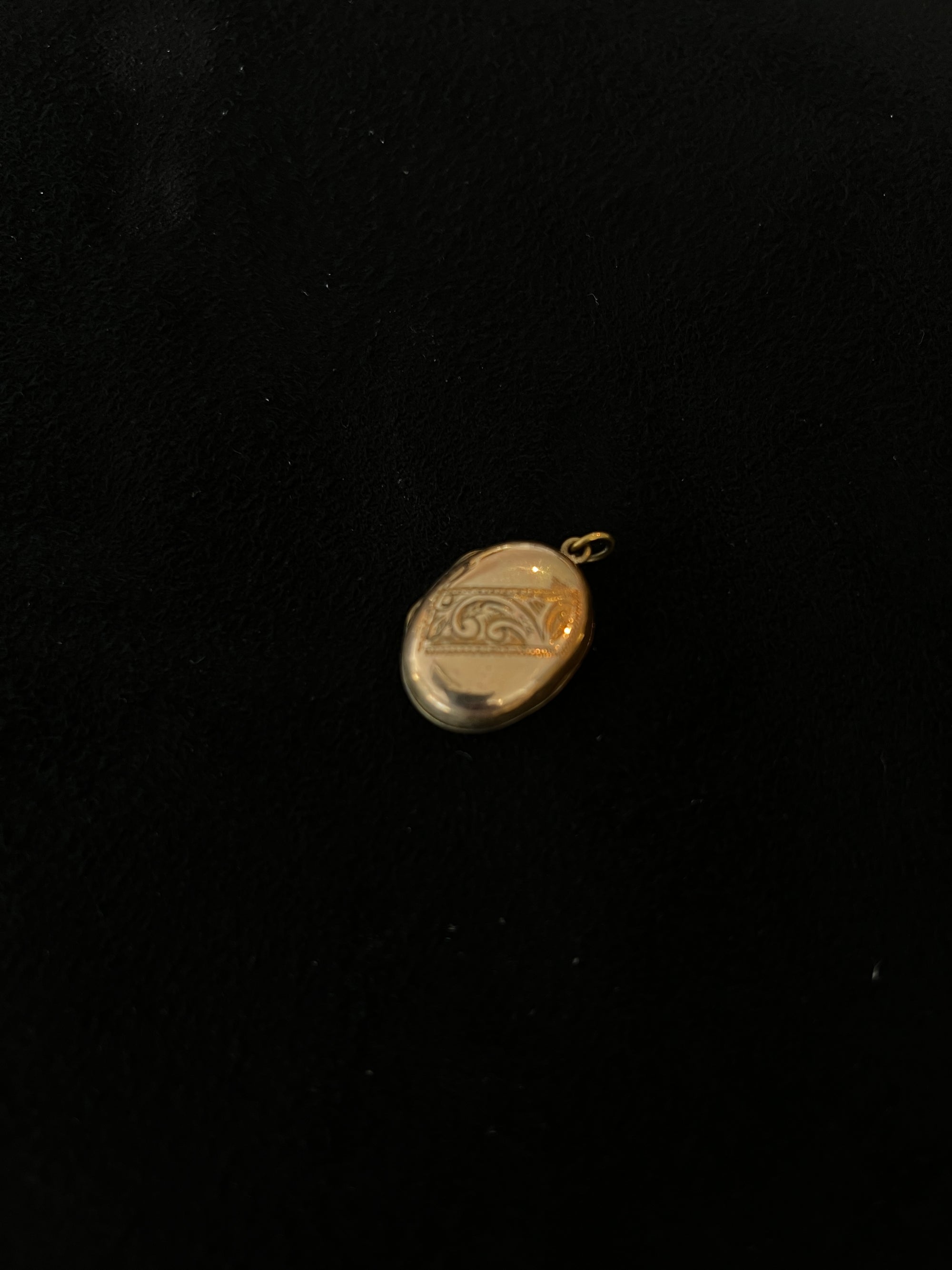 Engraved Gold Locket Pendant -