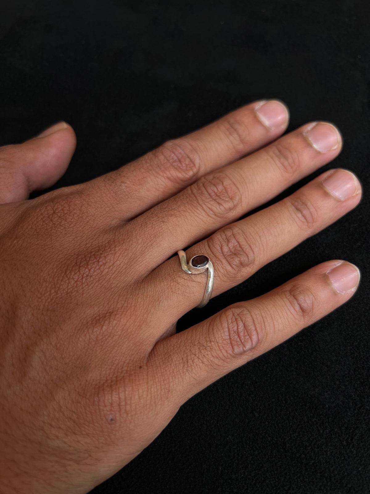 Silver Ring with Garnet Gemstone