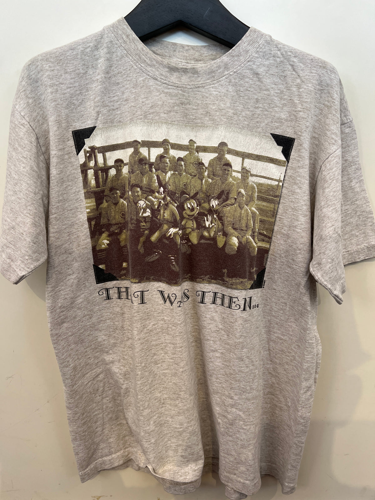 Vintage Mickey "That Was Then..." Sepia Team Graphic T-Shirt -