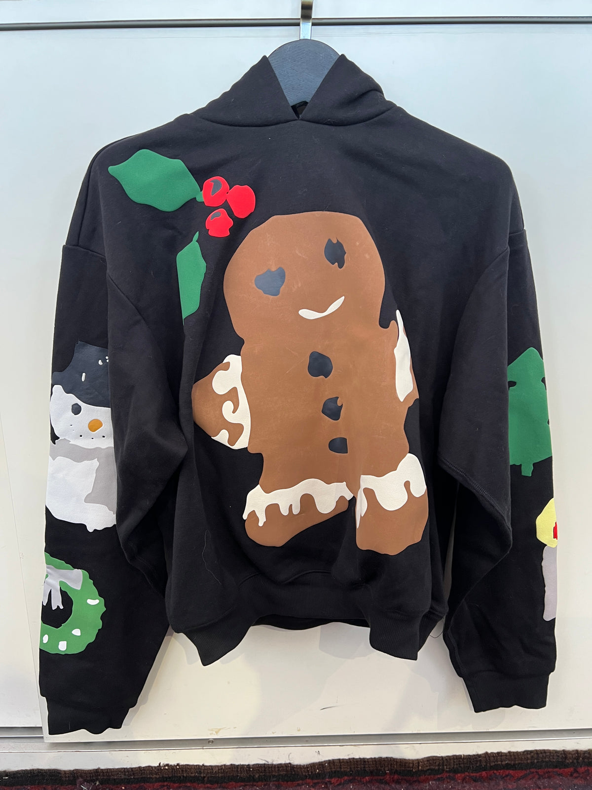 Skims Cotton Fleece Classic Pullover Hoodie with Gingerbread Print -