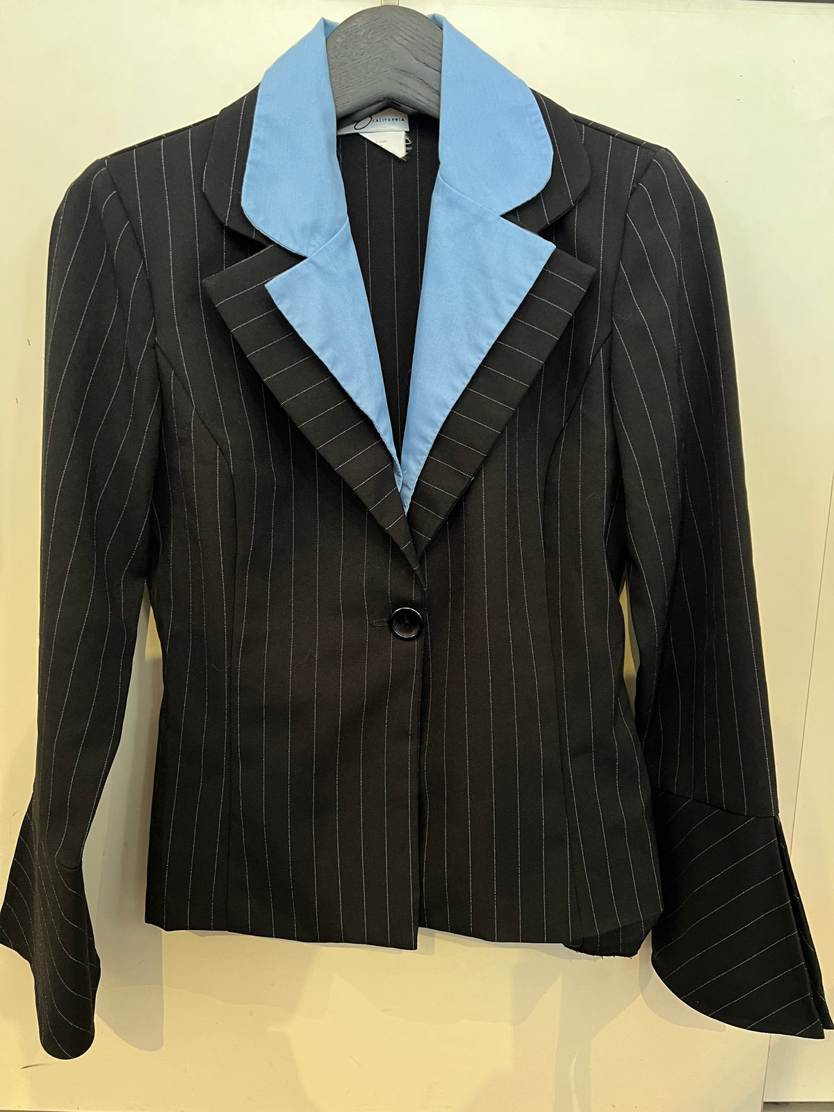 Vintage Byer California Pinstripe Blazer with Blue Collar -