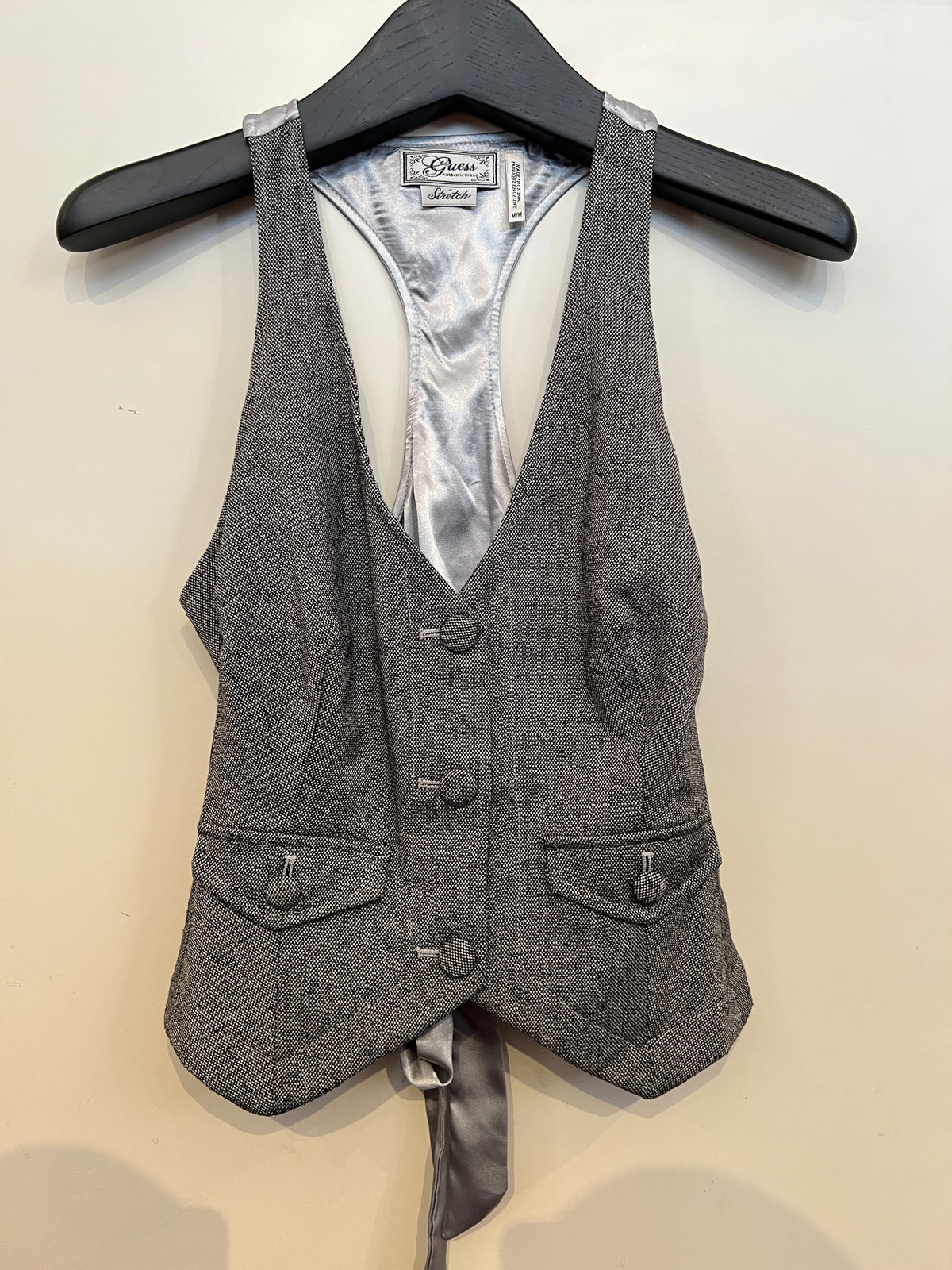 Vintage Guess Grey Tweed Vest -