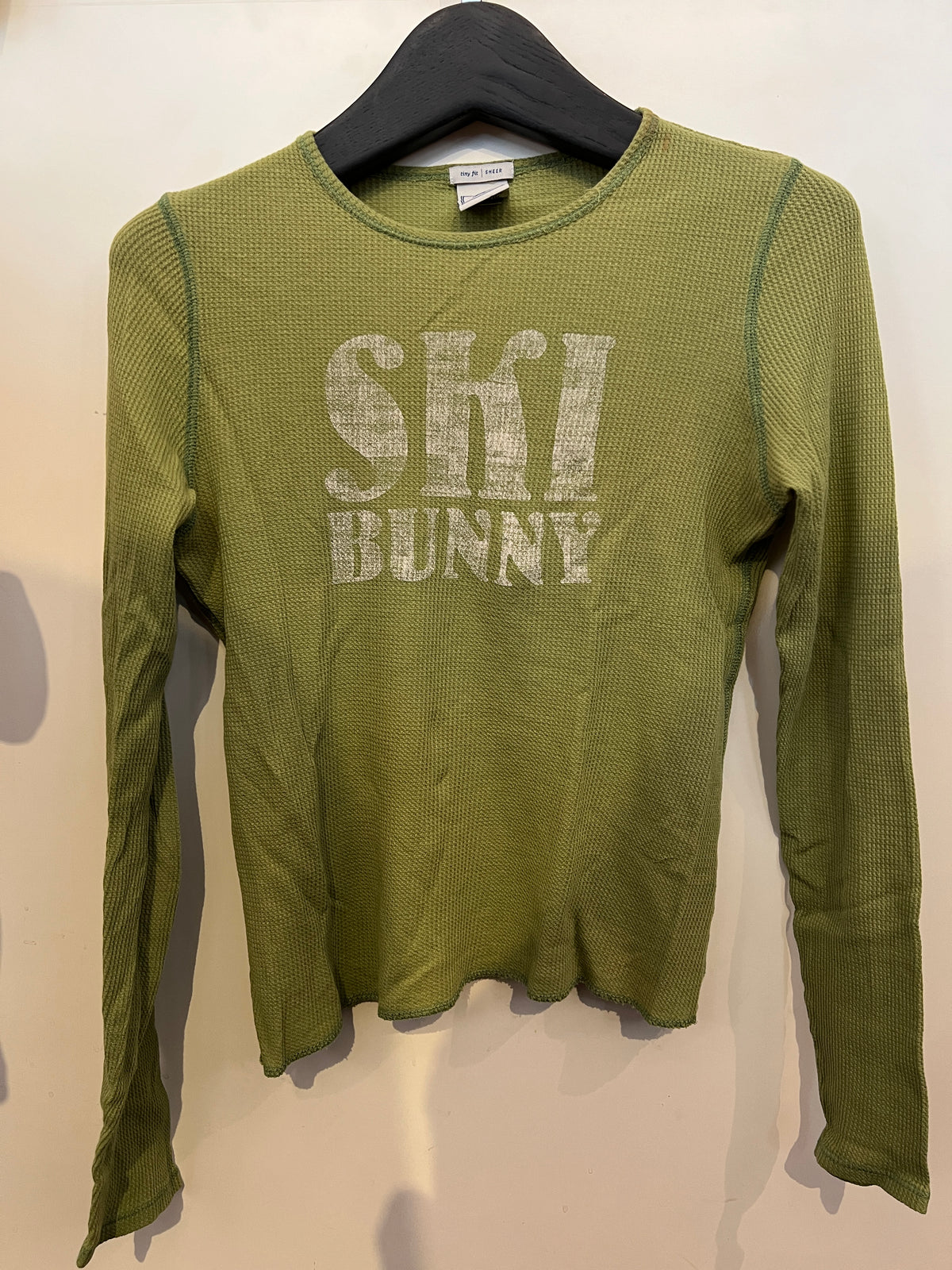 Old Navy Green "Ski Bunny" Thermal Long-Sleeve