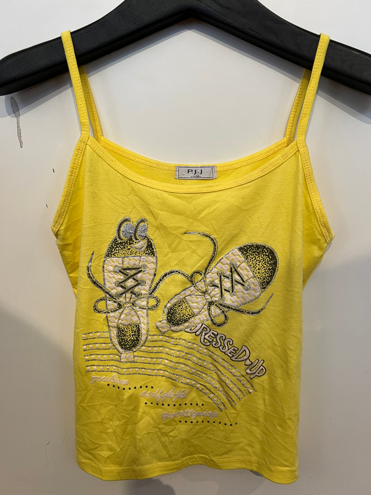 PJJ Yellow "Dressed Up" Graphic Tank Top -