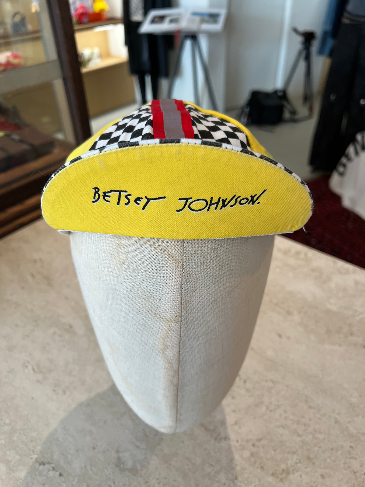 "le Tour de Betsey" Checkered Cycling Cap -
