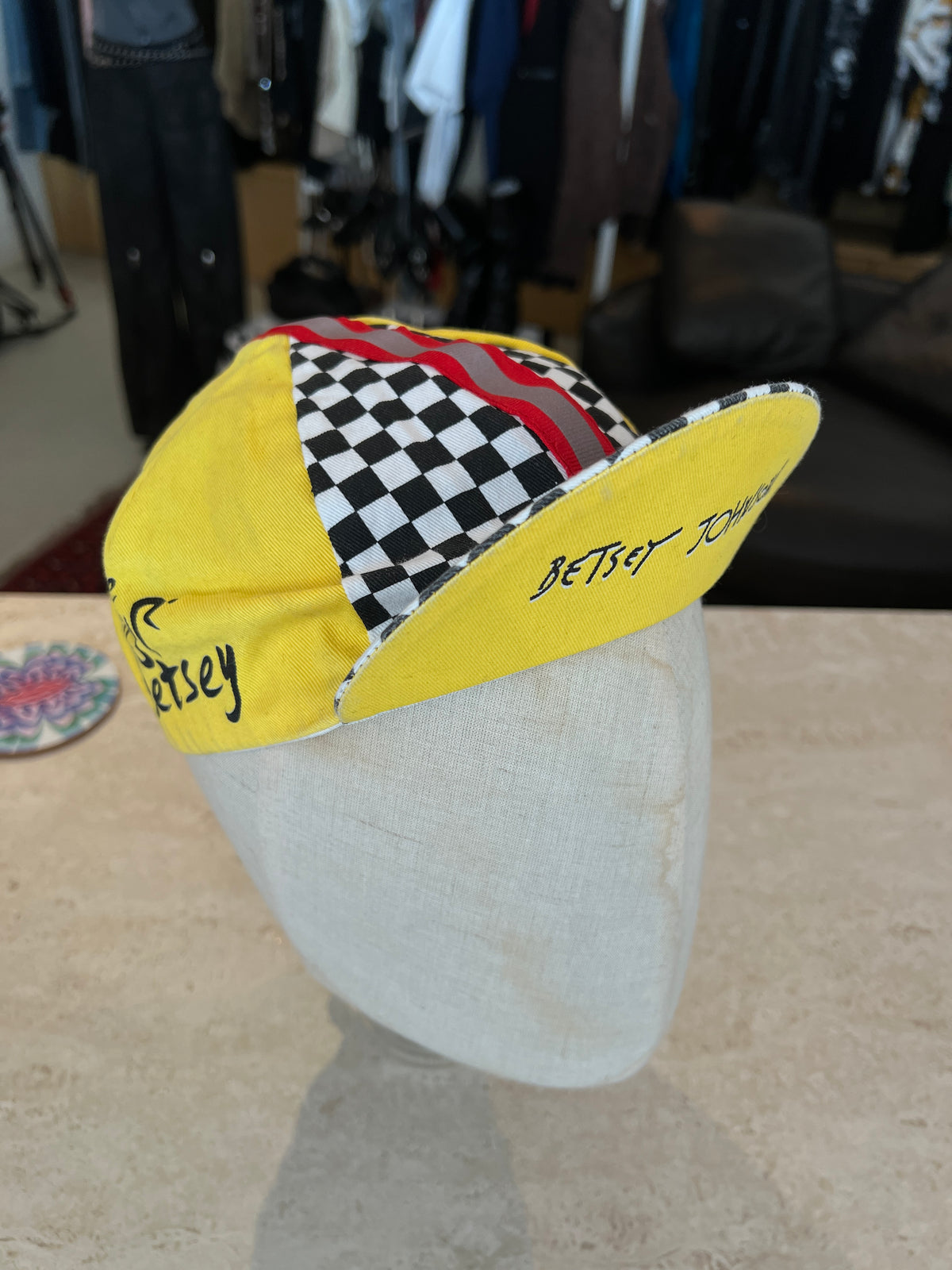 "le Tour de Betsey" Checkered Cycling Cap -