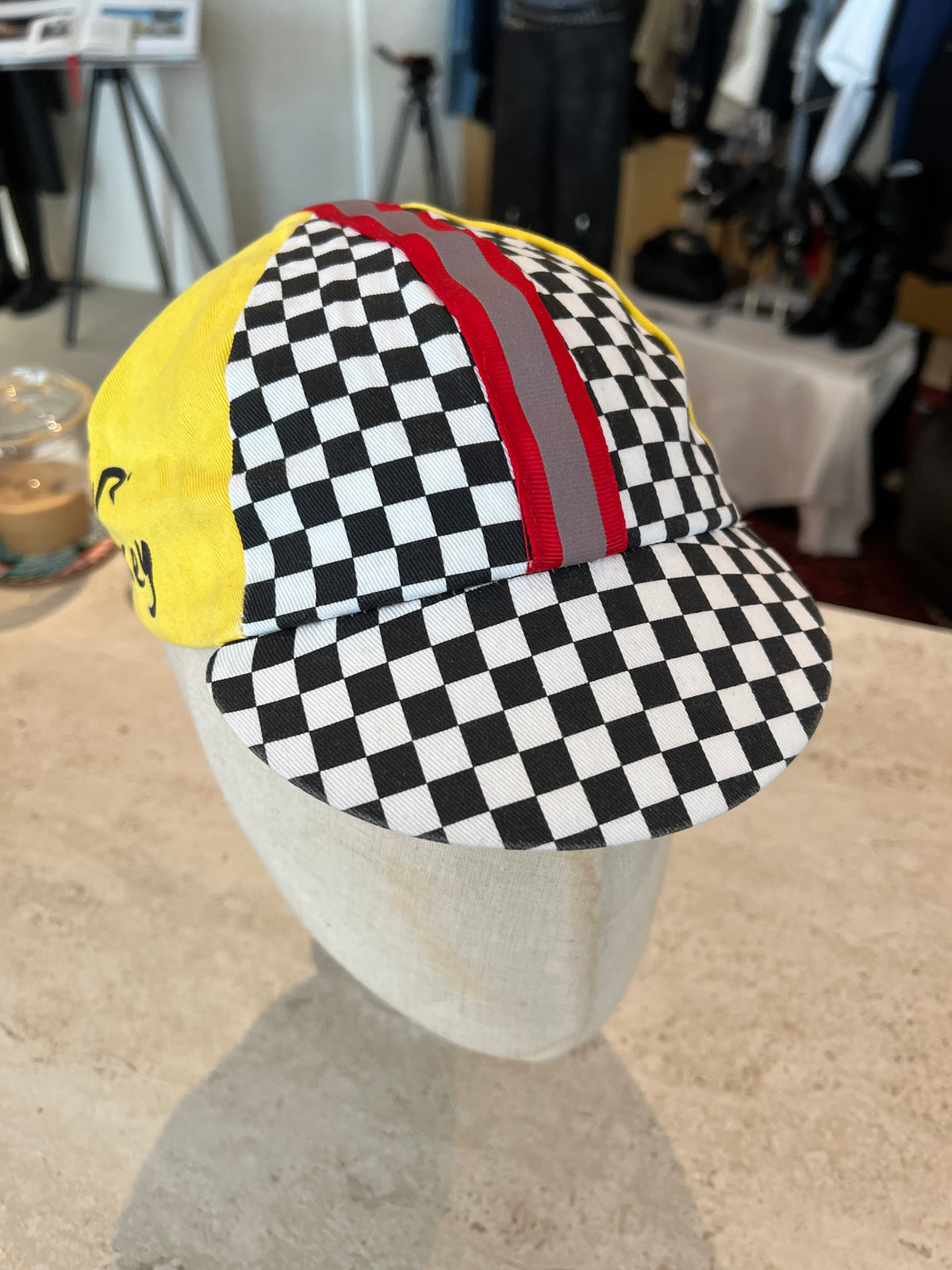 "le Tour de Betsey" Checkered Cycling Cap -