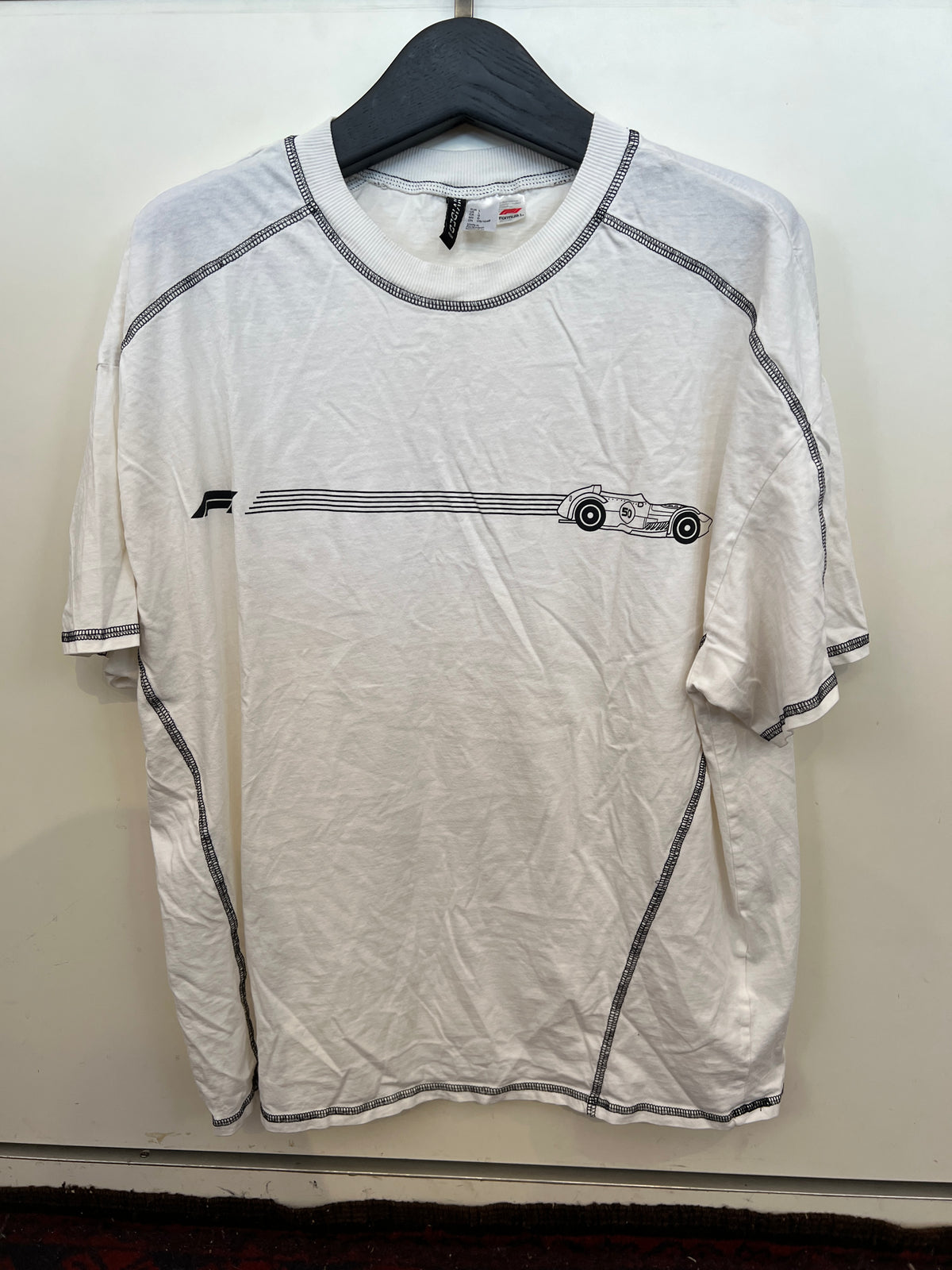 H&M Formula 1 Oversized White T-Shirt -