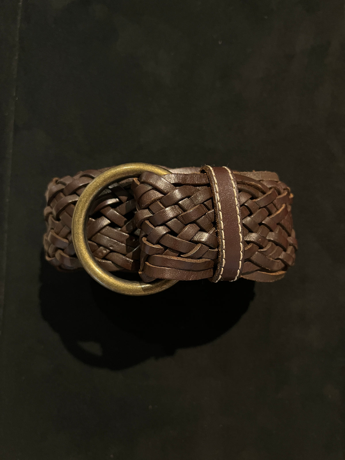 Whoau California Brown Braided Leather Belt -