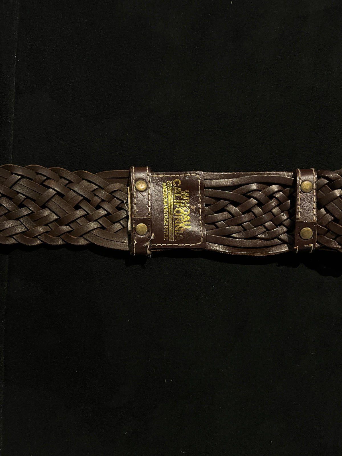 Whoau California Brown Braided Leather Belt -