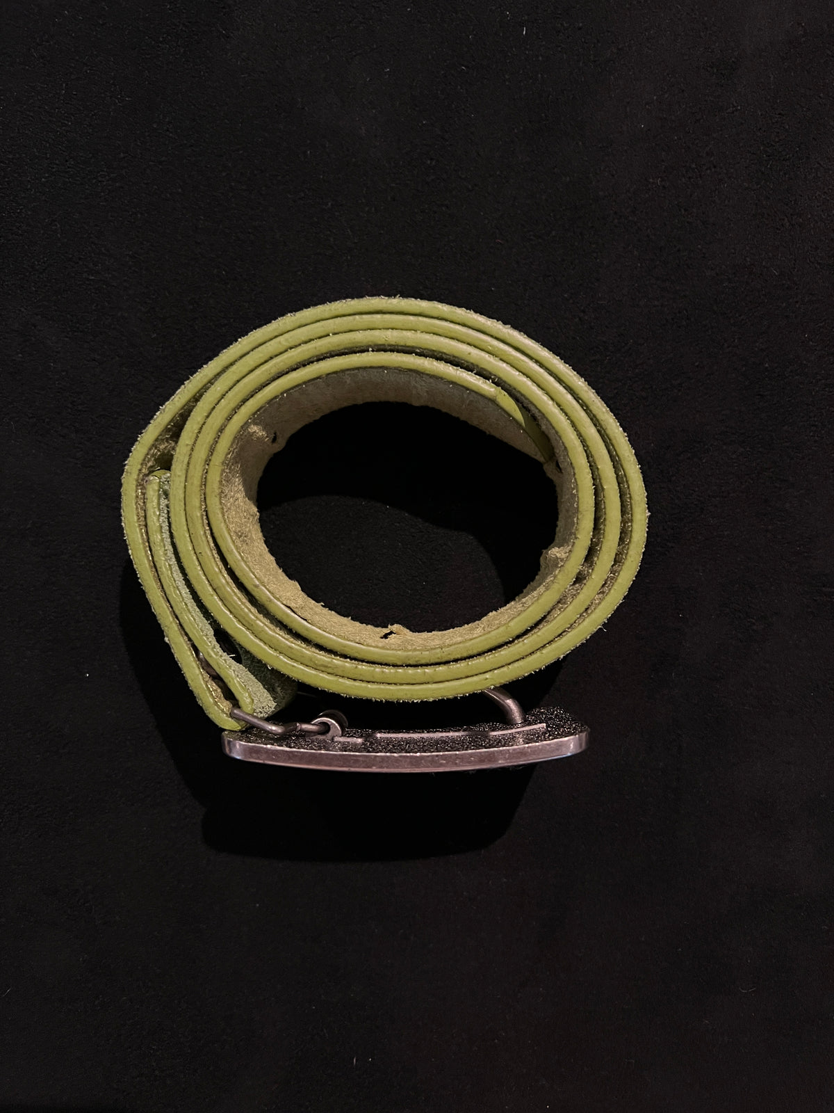 Retro Geometric Plaque Green Belt -