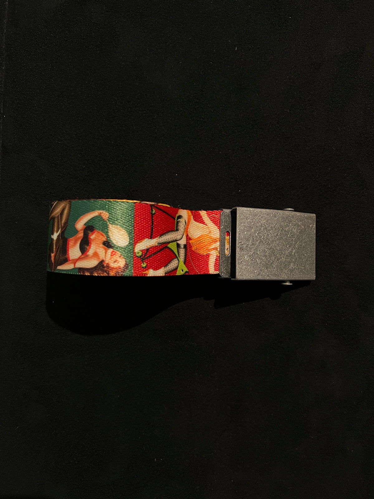 Vintage Pin-Up Girl Slider Buckle Belt -