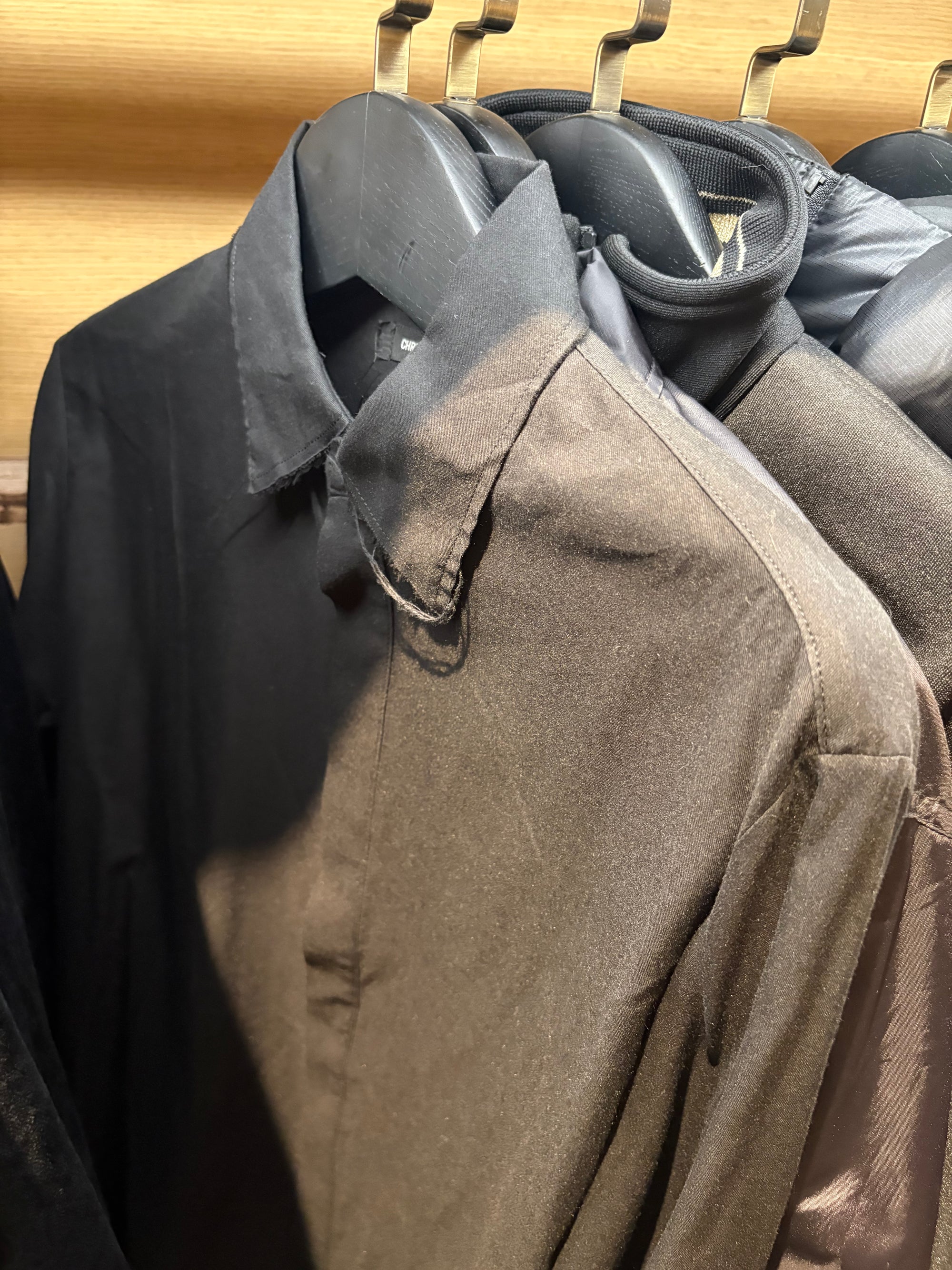 CHRISTIAN DADA PLAIN BLACK LS BUTTON UP