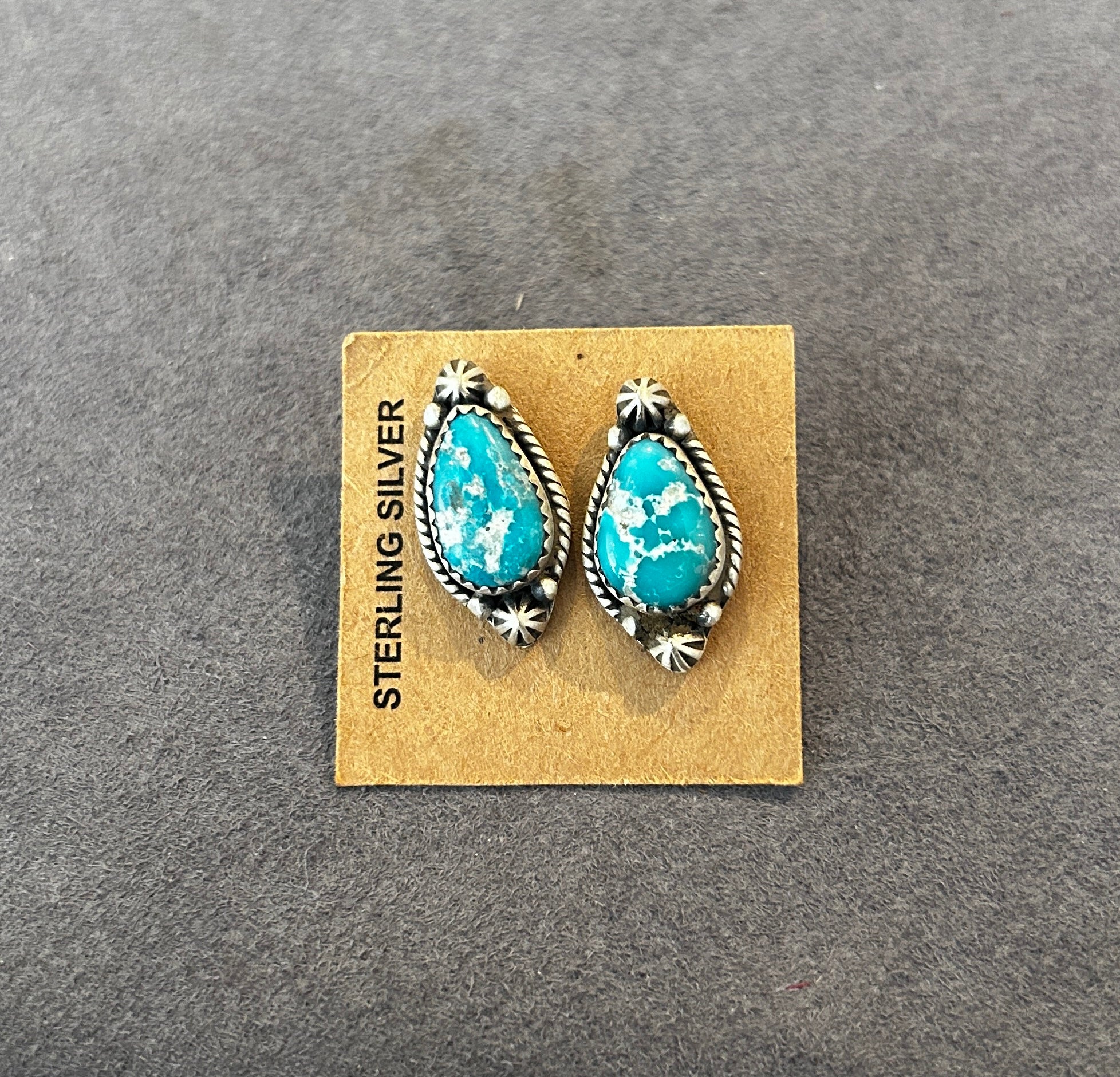 White Water Turquoise Studs Earrings