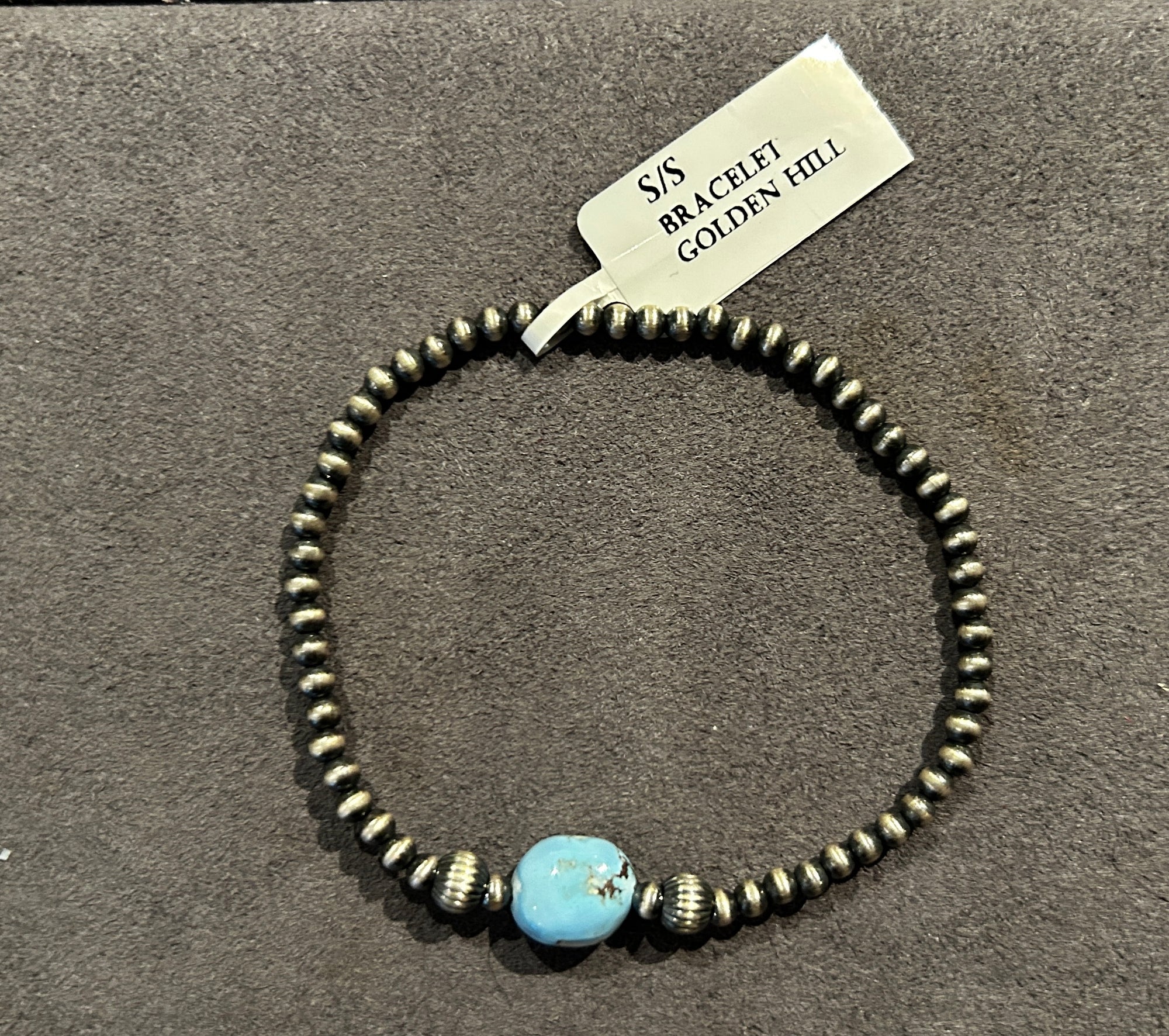 Navajo Pearl with Golden Hill Turquoise Bracelet