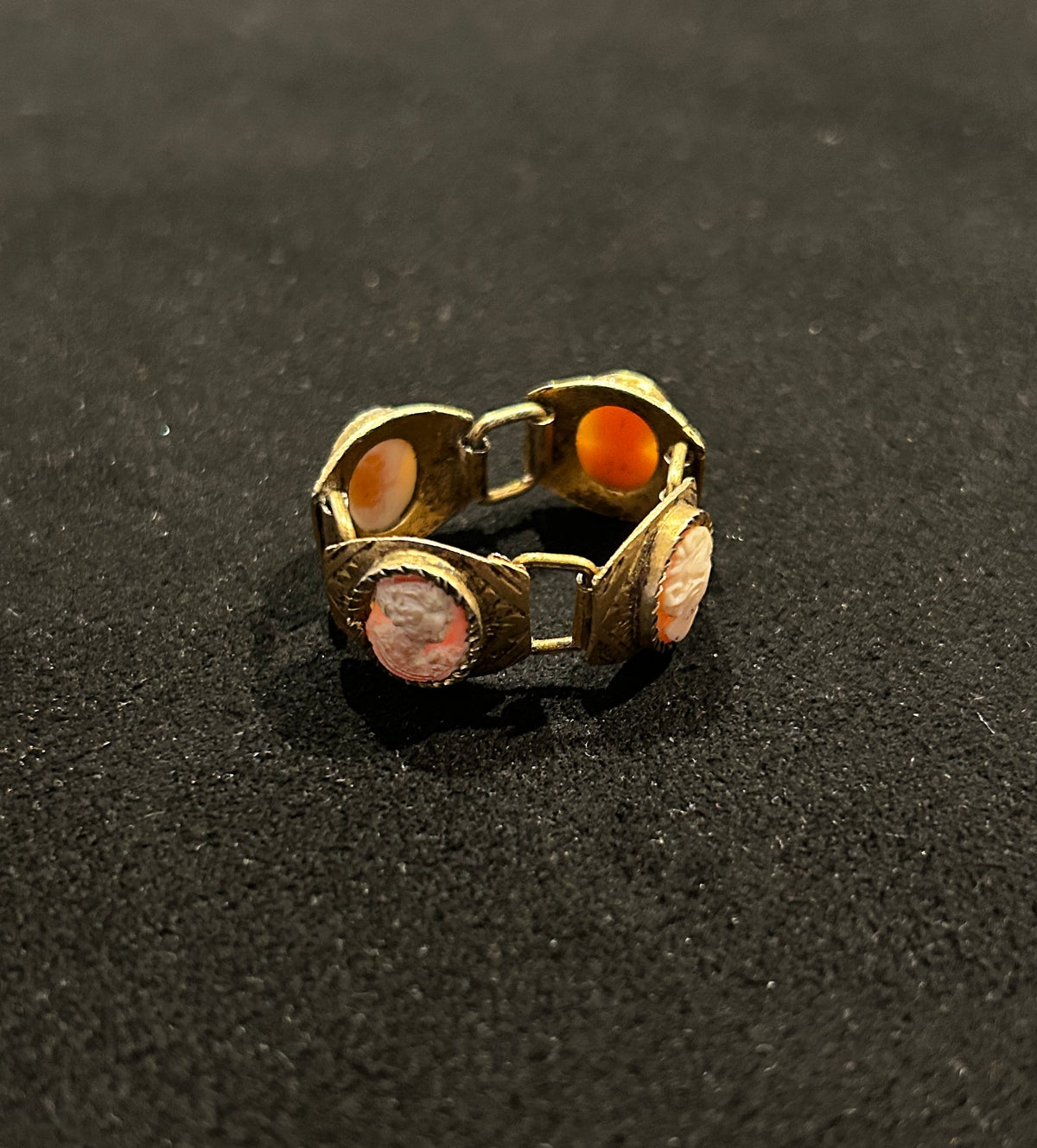 Vintage Brass Cameo Bezel Ring