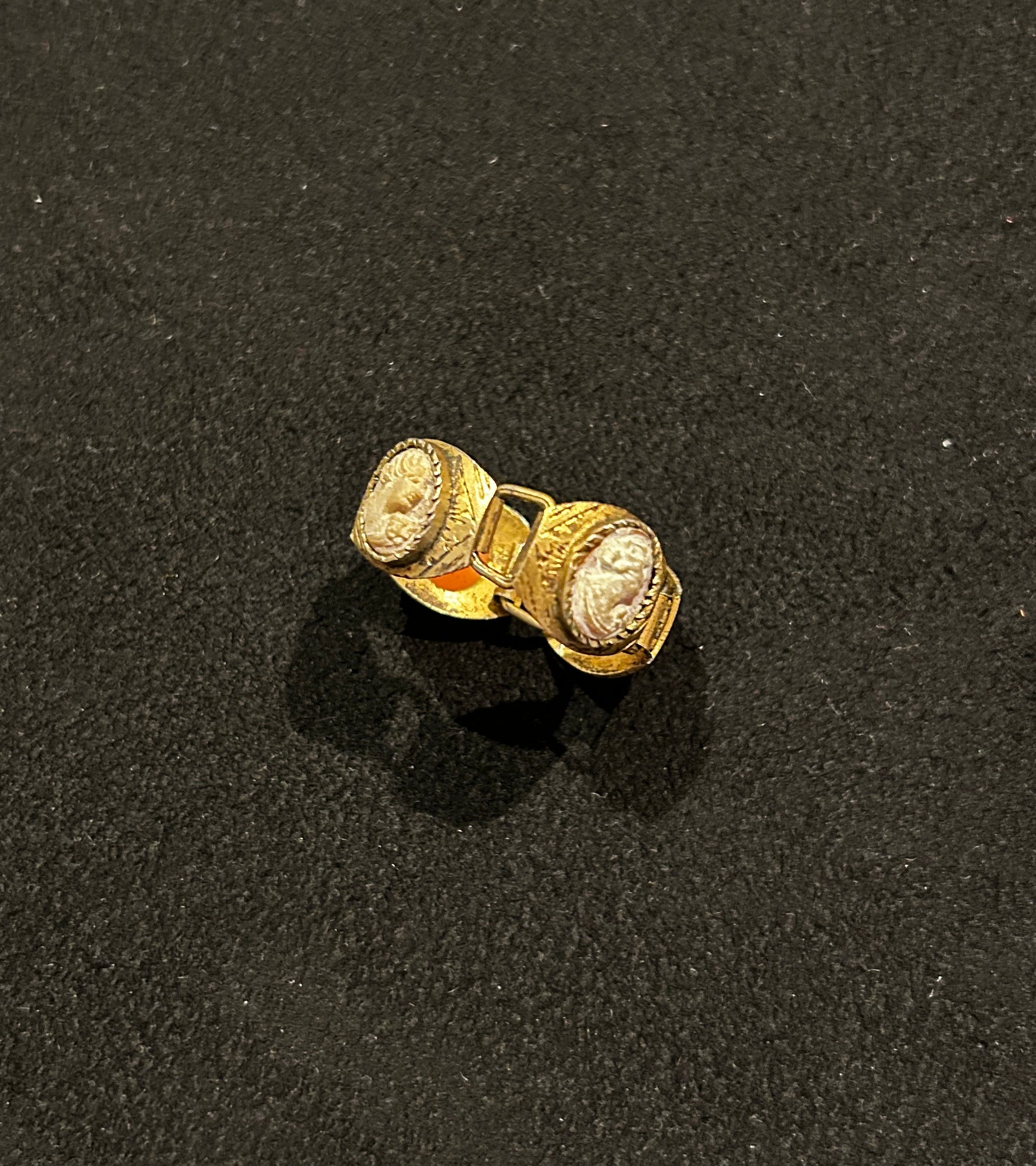 Vintage Brass Cameo Bezel Ring
