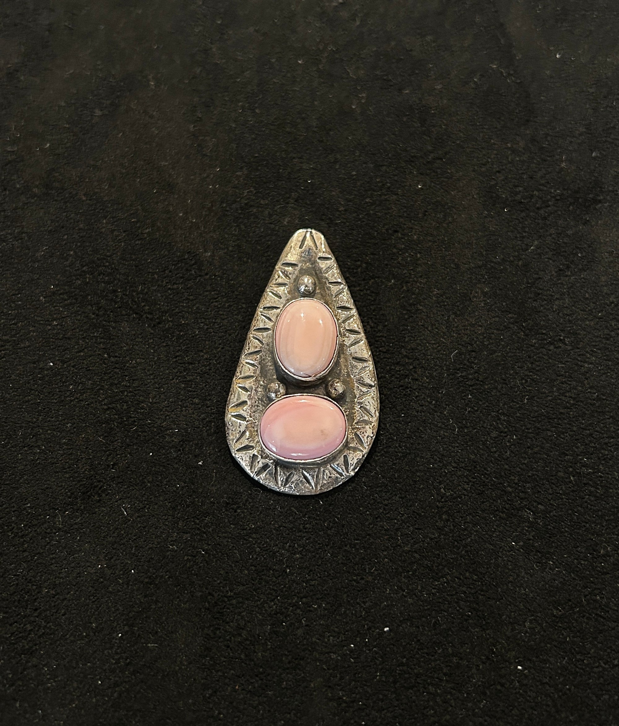 Jude Candeleria Zuni Handmade Pink Conch Pendant