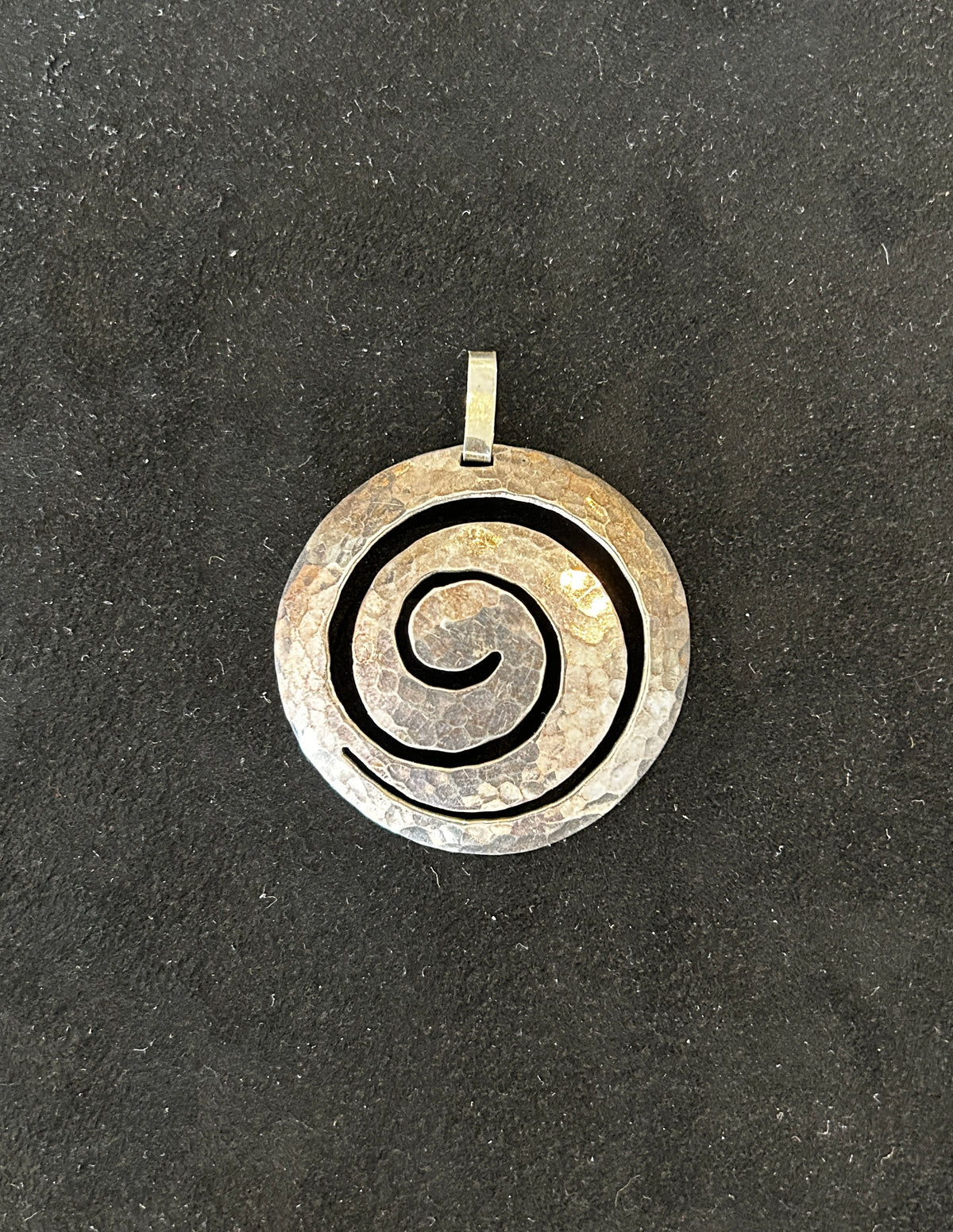 Hammered Silver Spiral Pendant
