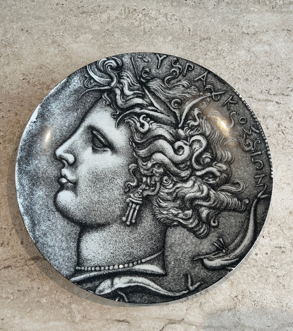 Vintage Piero Fornasetti "Nummus 2" Porcelain Wall Plate