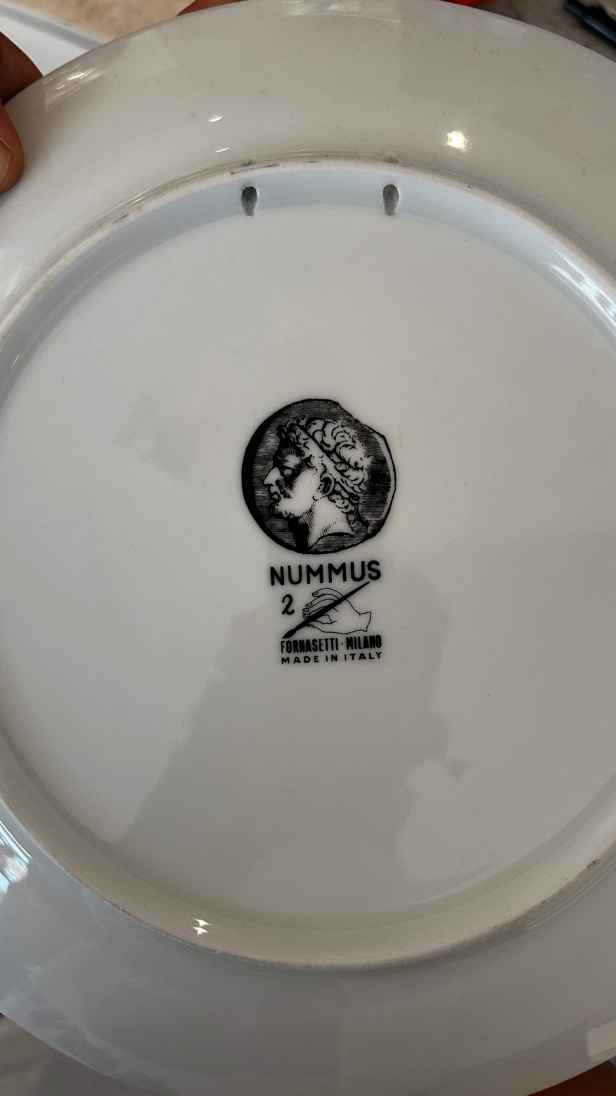 Vintage Piero Fornasetti "Nummus 2" Porcelain Wall Plate