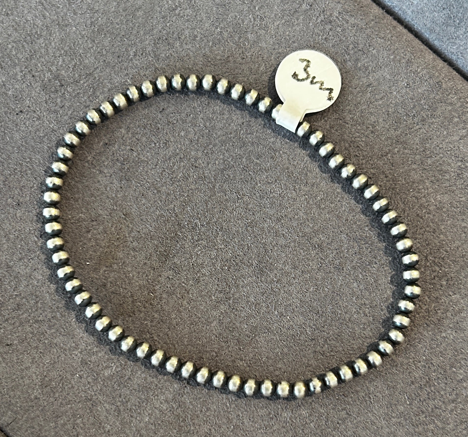 Navajo-style Sterling Silver Beaded Bracelet